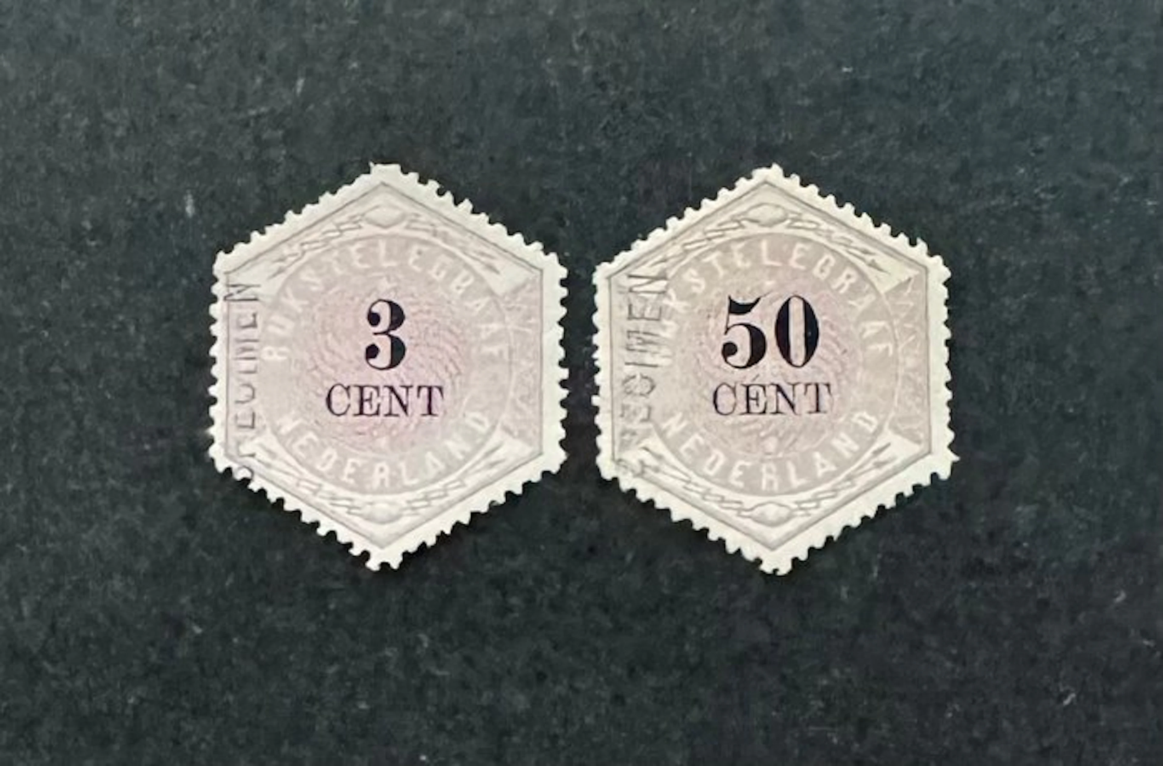Netherlands 1877 - Telegram stamps with specimen overprint