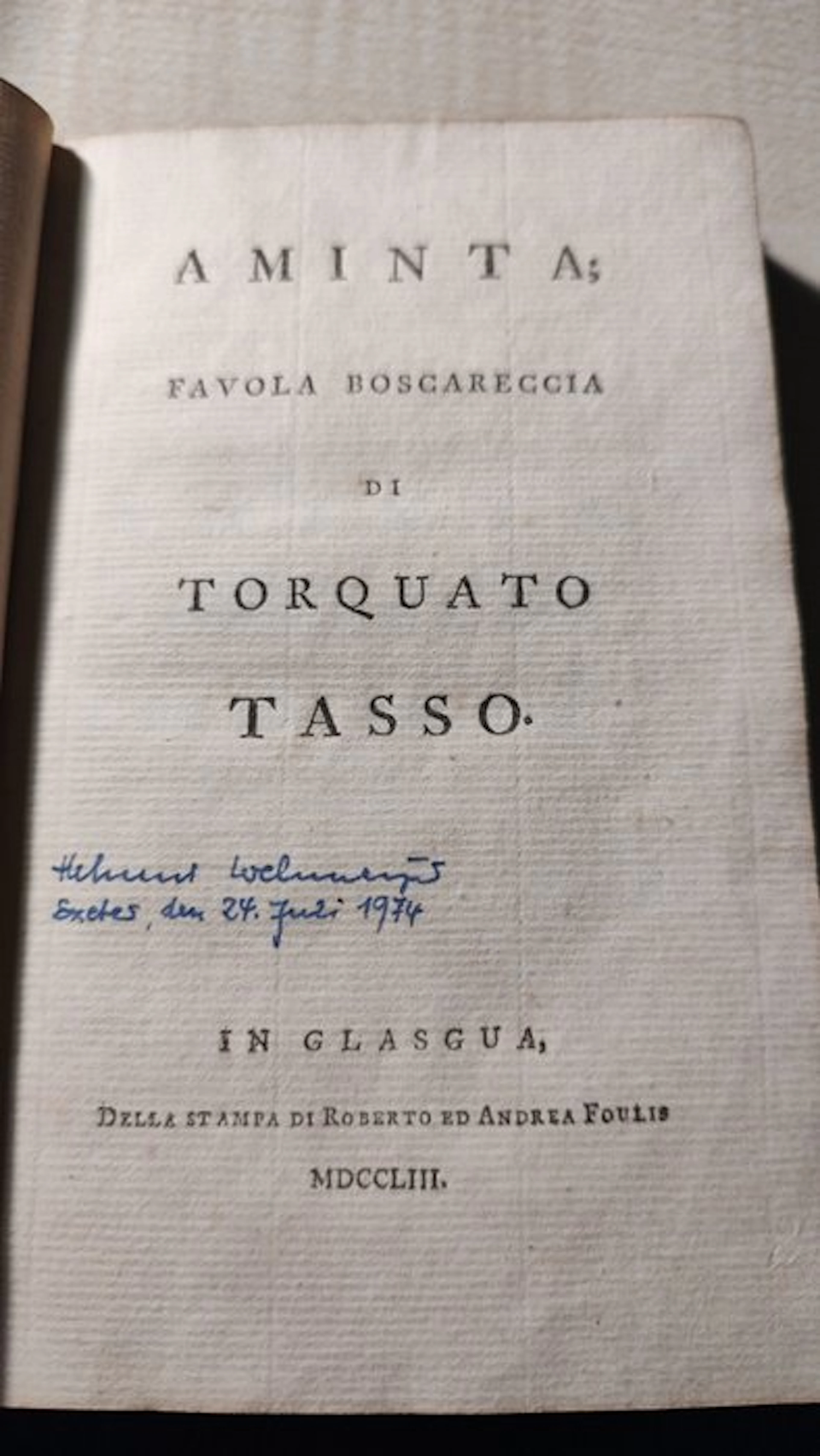Torquato Tasso - Aminta; favola boscareccia - 1753