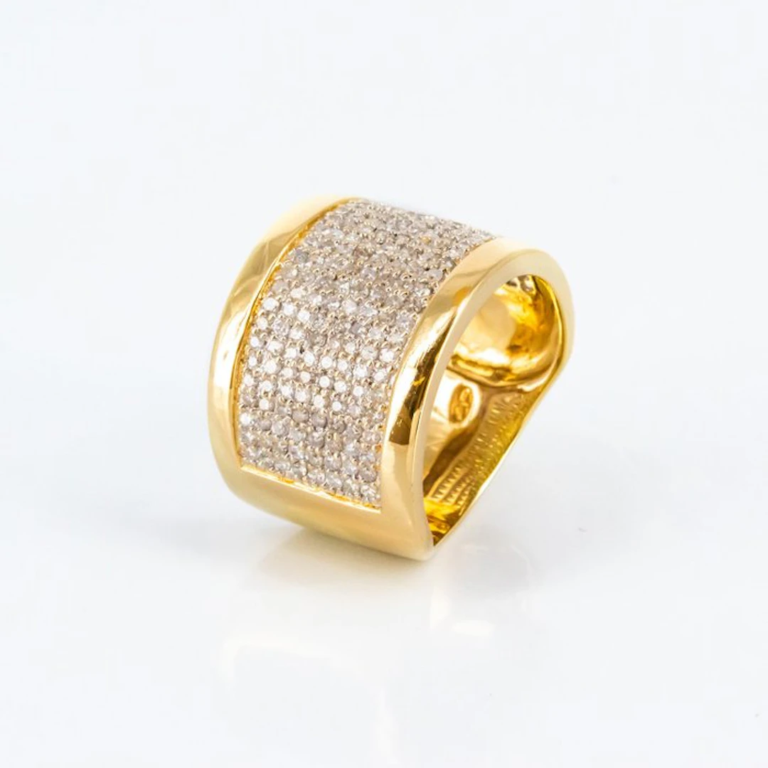 Ring - 18 kt. Yellow gold - 1.60ct. tw. Diamond (Natural)