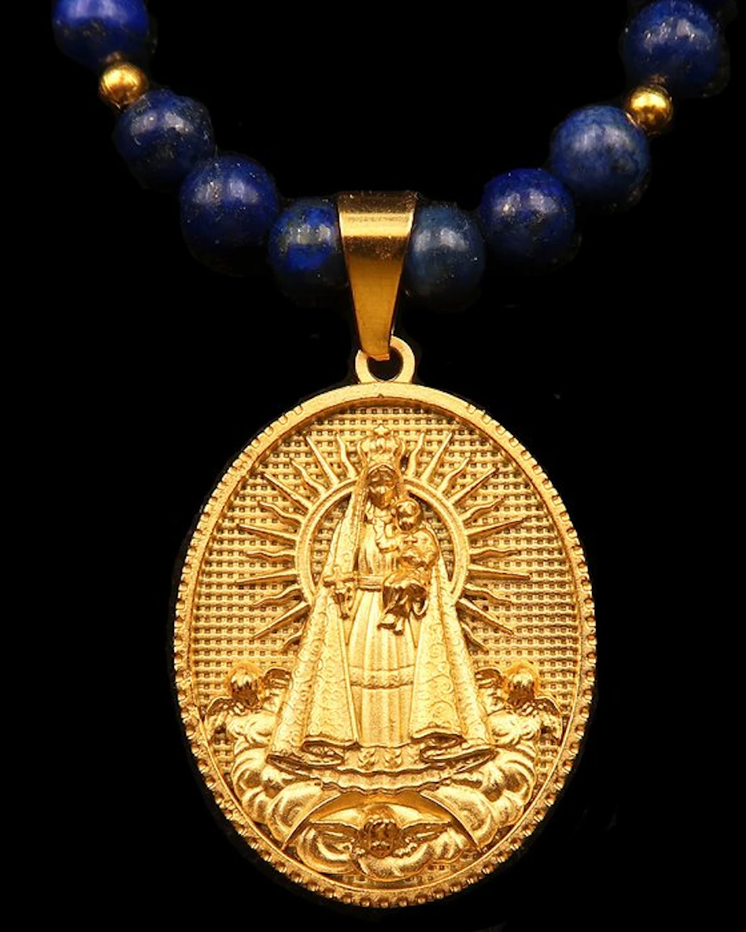 Lapis lazuli - Virgin Mary Necklace – Queen of Heaven...