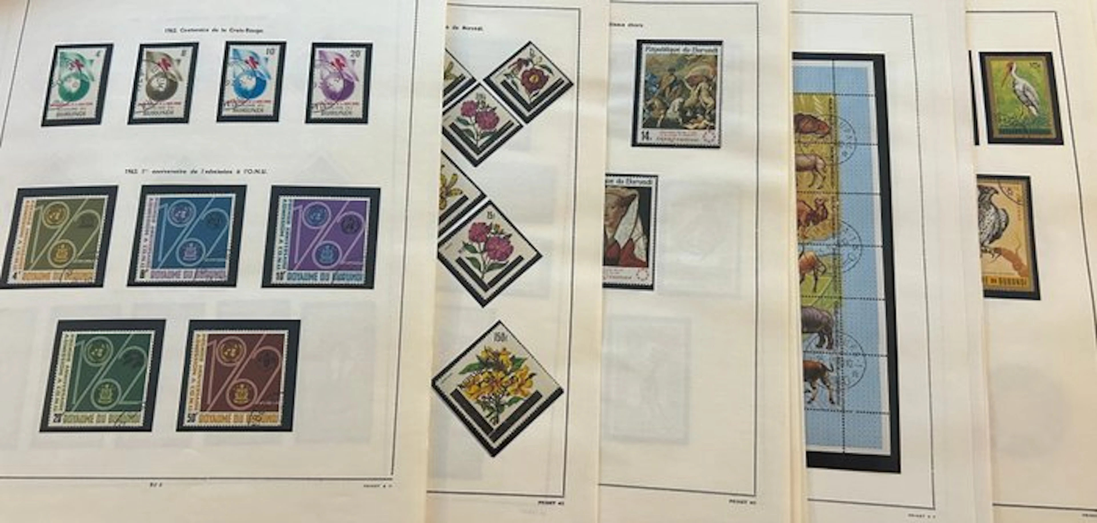 Burundi 1963/1971 - Extensive collection on old album pages