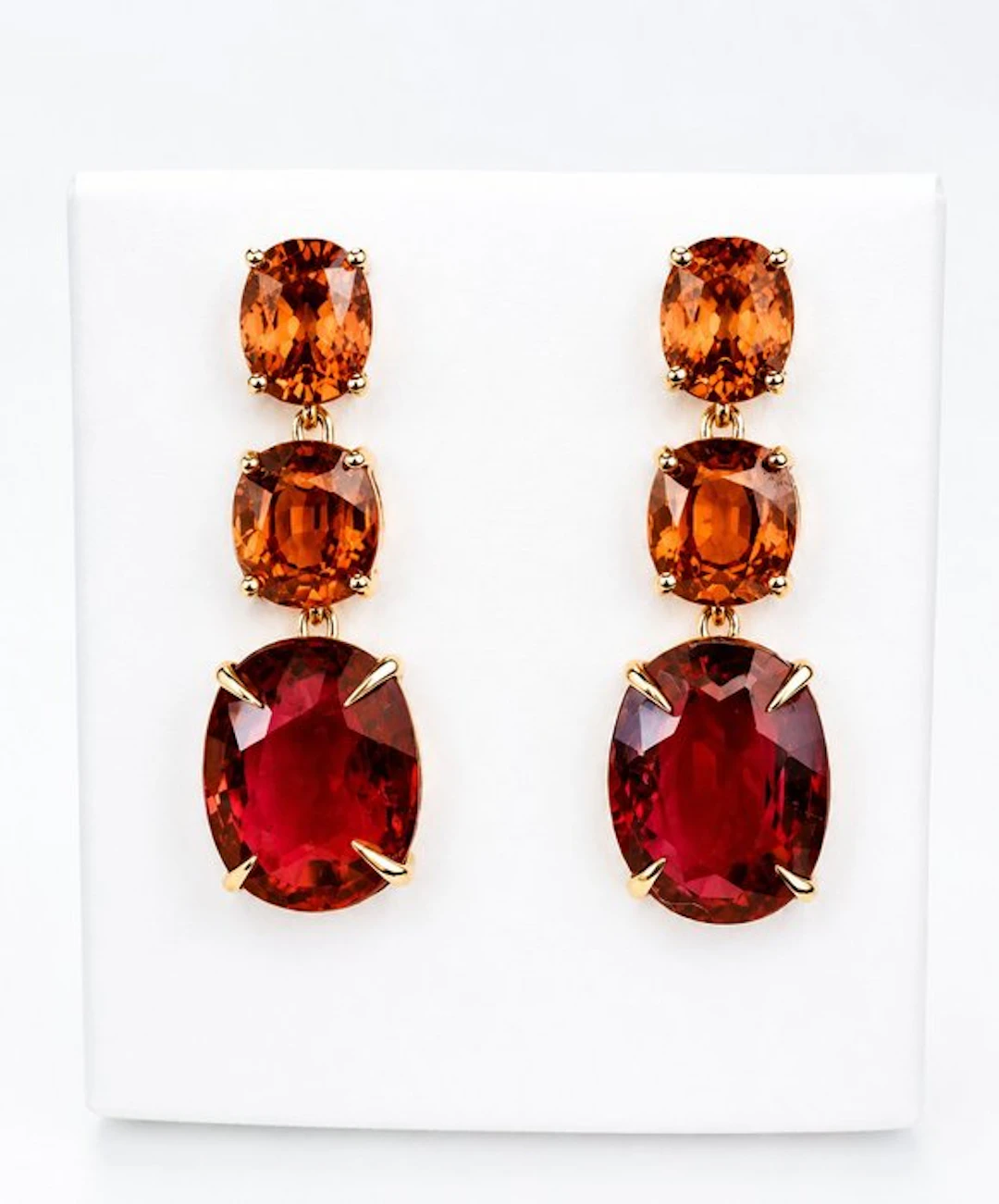 Earrings - 14 kt. Yellow gold - 18.65ct. tw. Tourmaline - Zircon -
