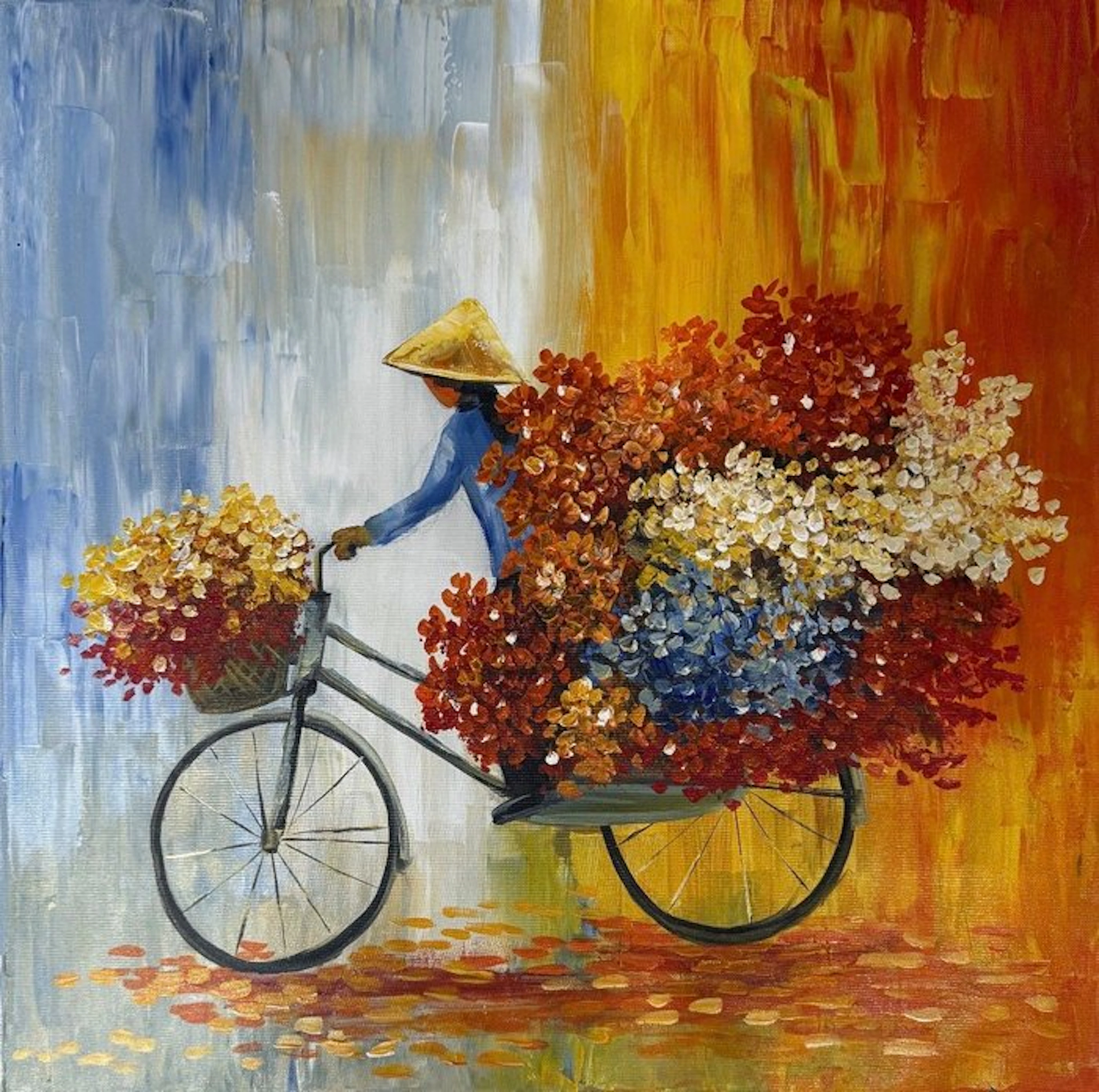 Hung Richard (1966) - La Marchande de Saisons ↑60 →60 cm → No Reserve ✓