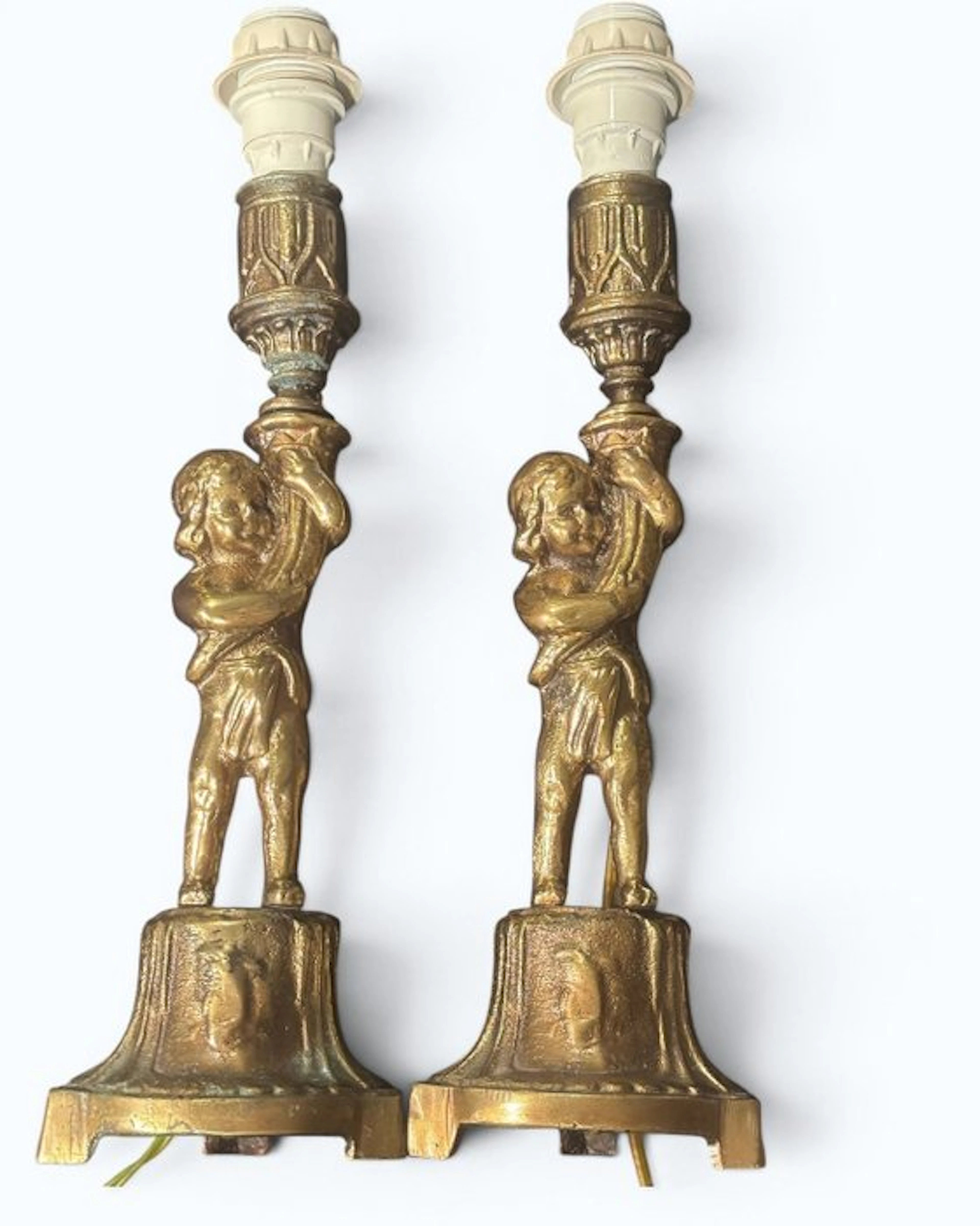 Candleholder (2) - Gilt bronze