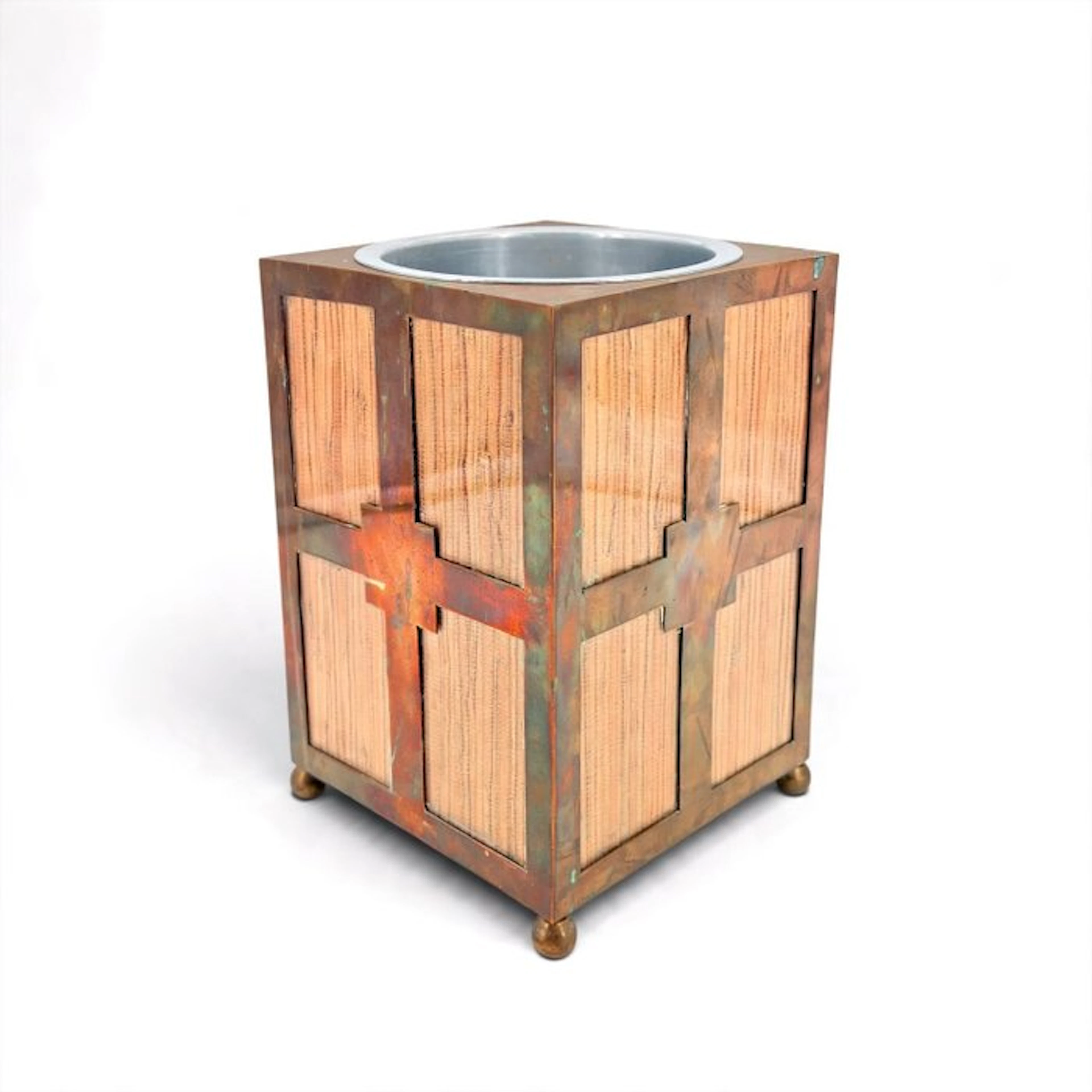 Jardinière - Art Deco - Brass - Geometric