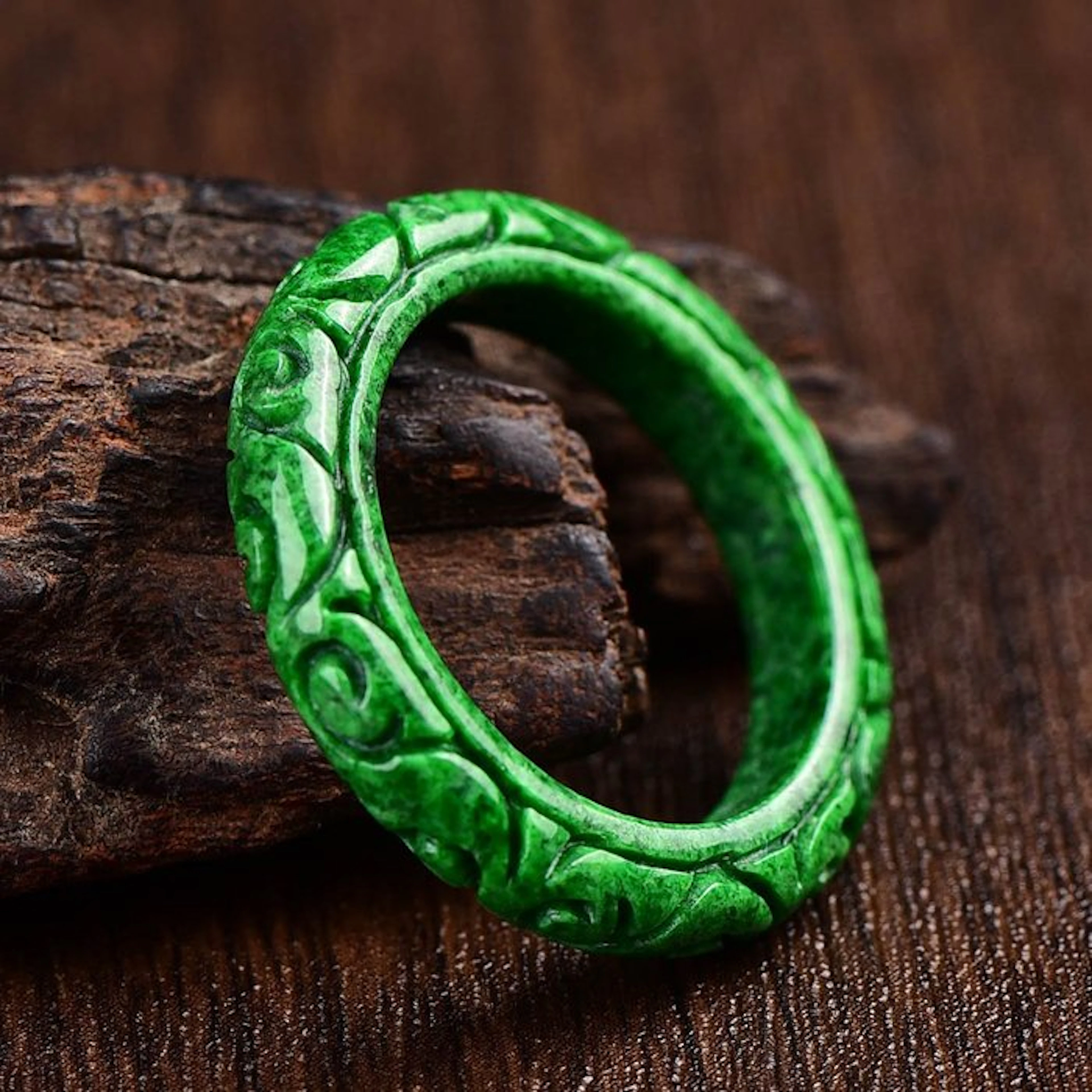 ALGT Certified - Highly Exclusive Natural Jadeite Ring...