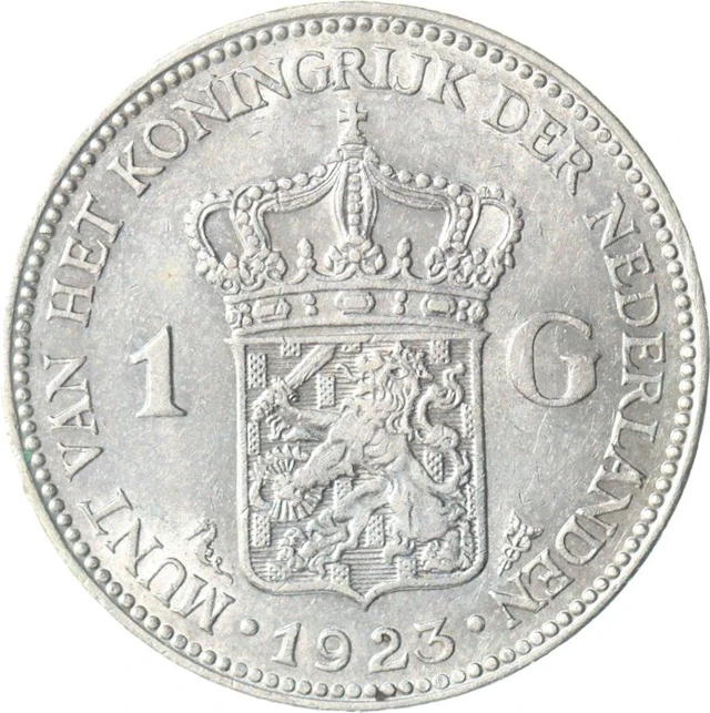 Netherlands. Wilhelmina. 1 Gulden 1923 KWALITEIT (No reserve price)