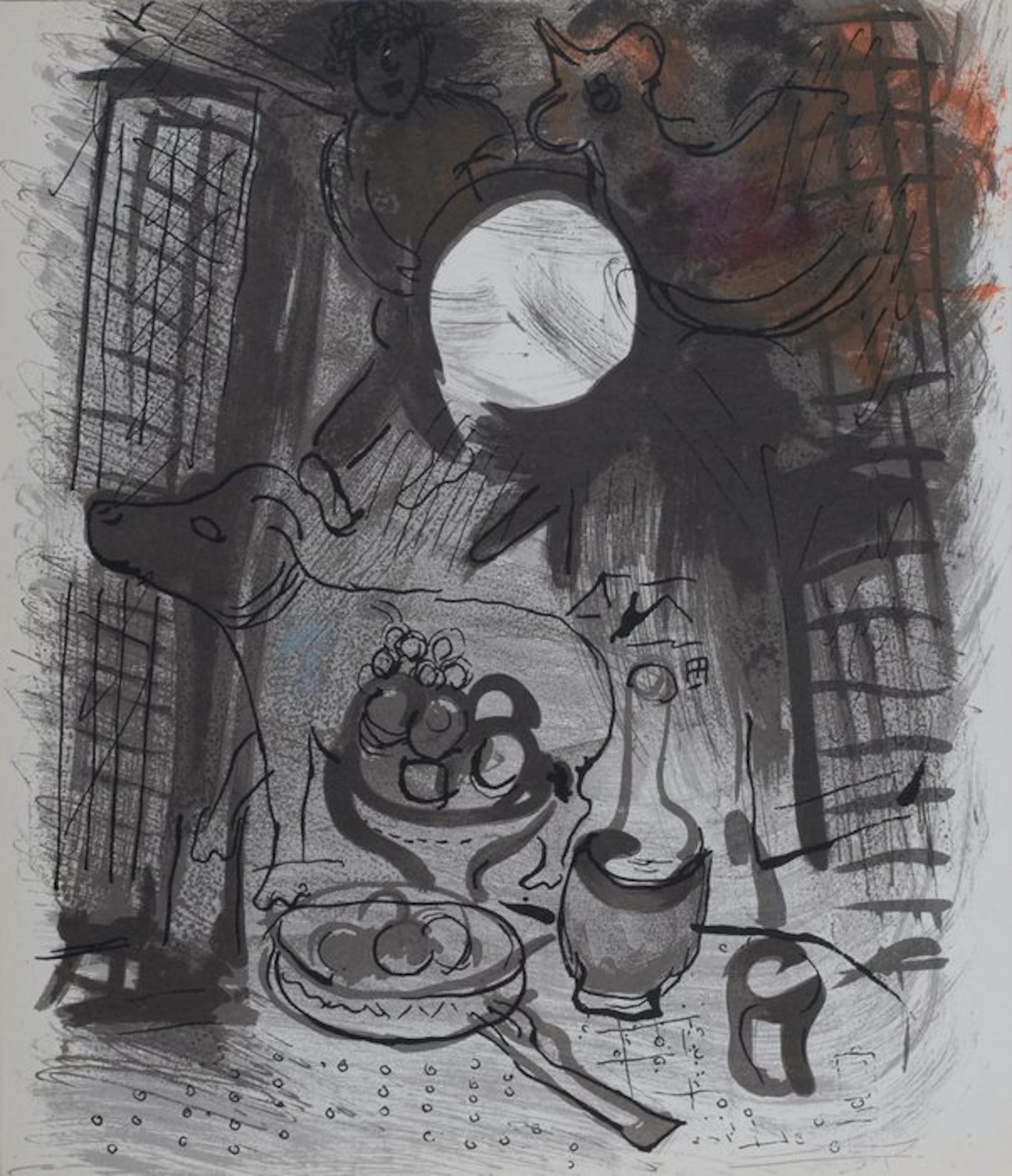 Marc Chagall (1887-1985) - Nature morte brun