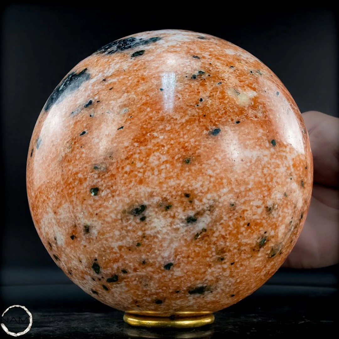 High Quality Intense Calcite and Green Tourmaline Sphere- 3516.32 g