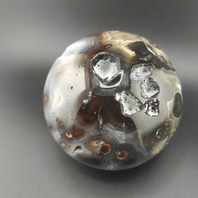 Ocean Jasper Sphere - Height: 9.23 cm- 860 g - (1)