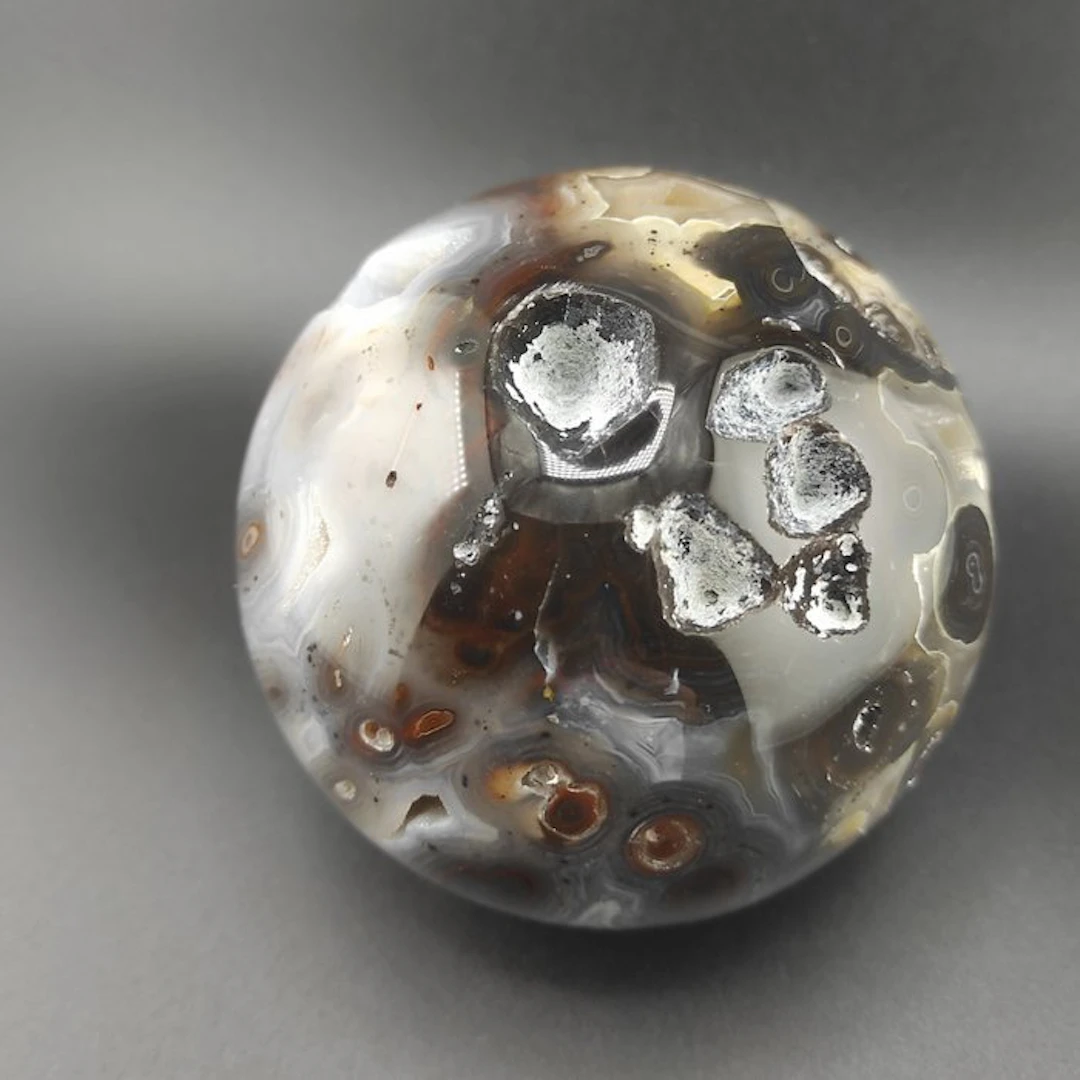 Ocean Jasper Sphere - Height: 9.23 cm- 860 g - (1)