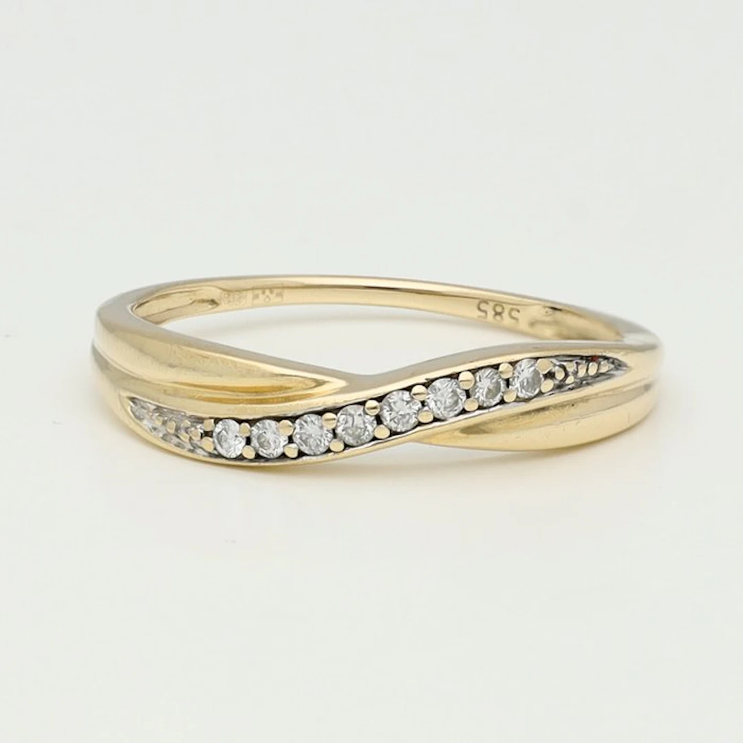 Ring - 14 kt. Yellow gold Diamond (Natural)