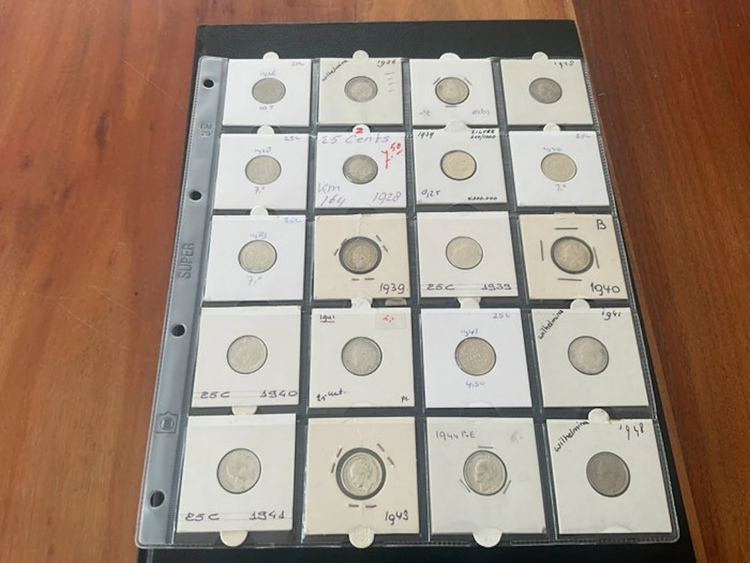 Netherlands. 20 x Wilhelmina diverse jaren 0.25 cent (No reserve price)