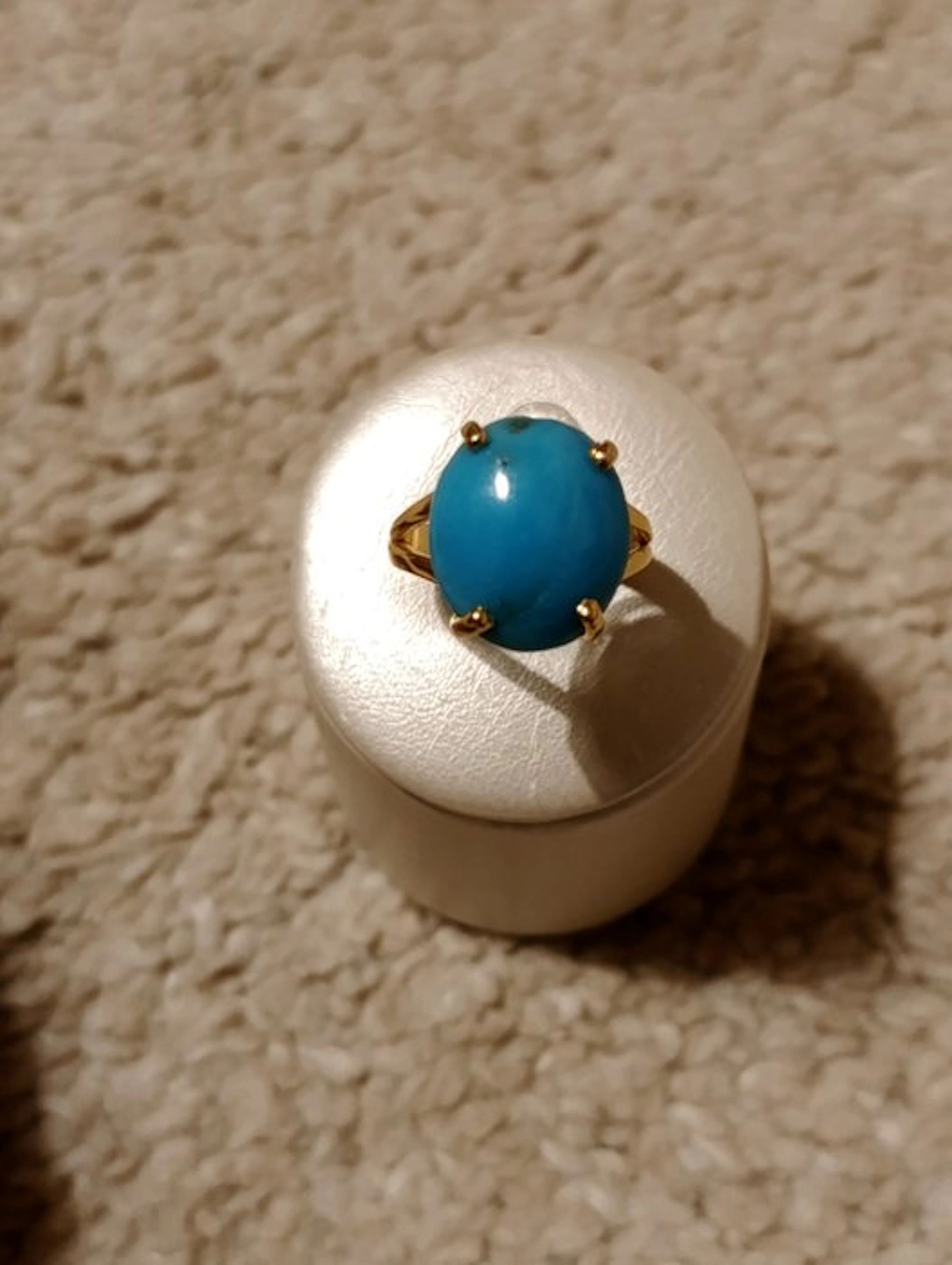 No reserve price - Ring Silver, natural turquoise Turquoise
