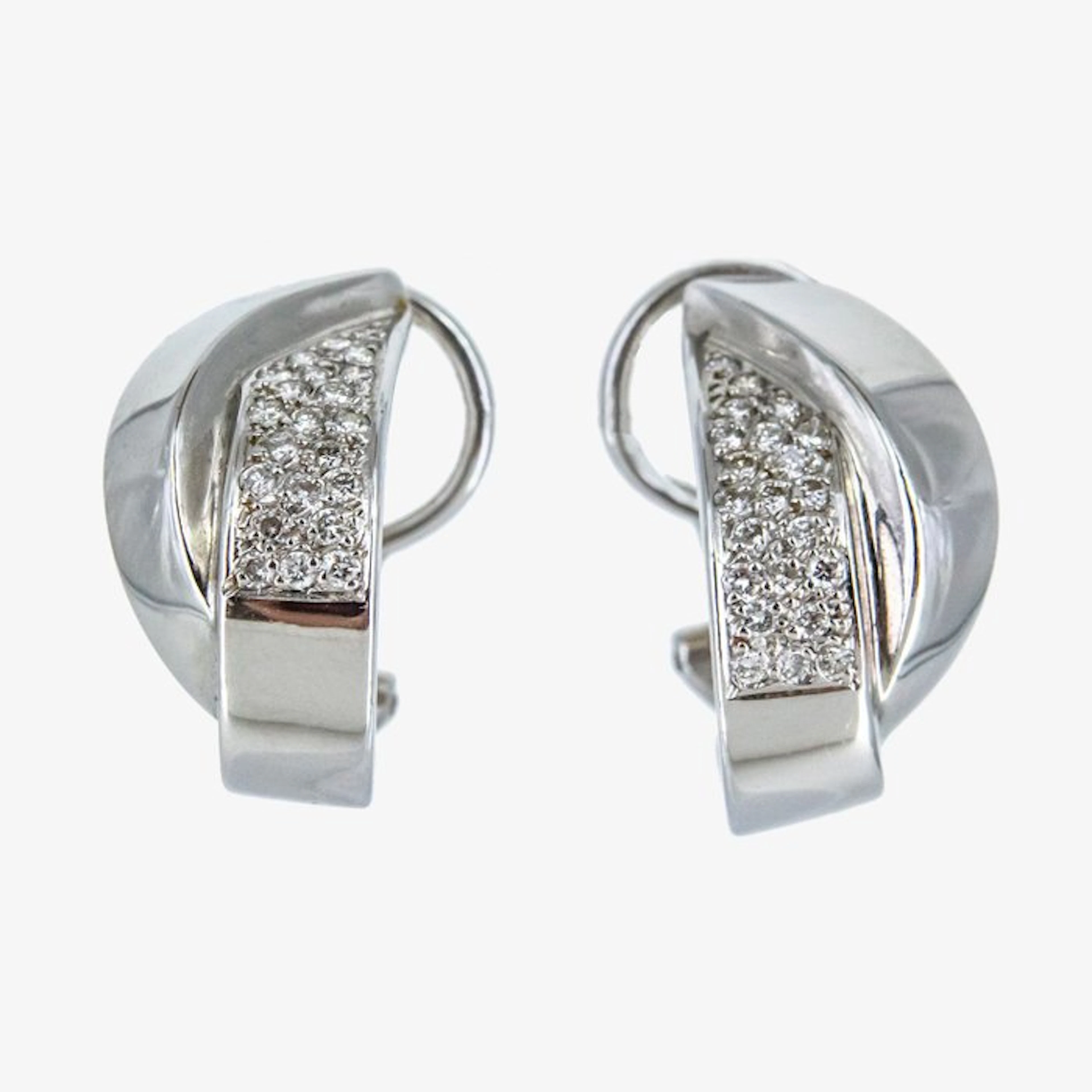 Earrings - 18 kt. White gold - 0.84ct. tw. Diamond (Natural)