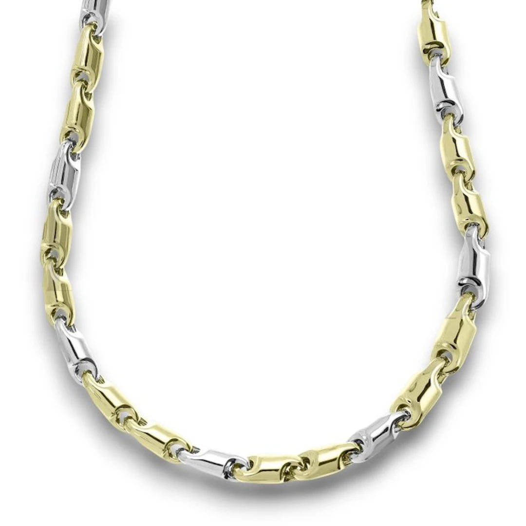 Necklace - 18 kt. Yellow gold, White gold - Tubular chain 20.7 g