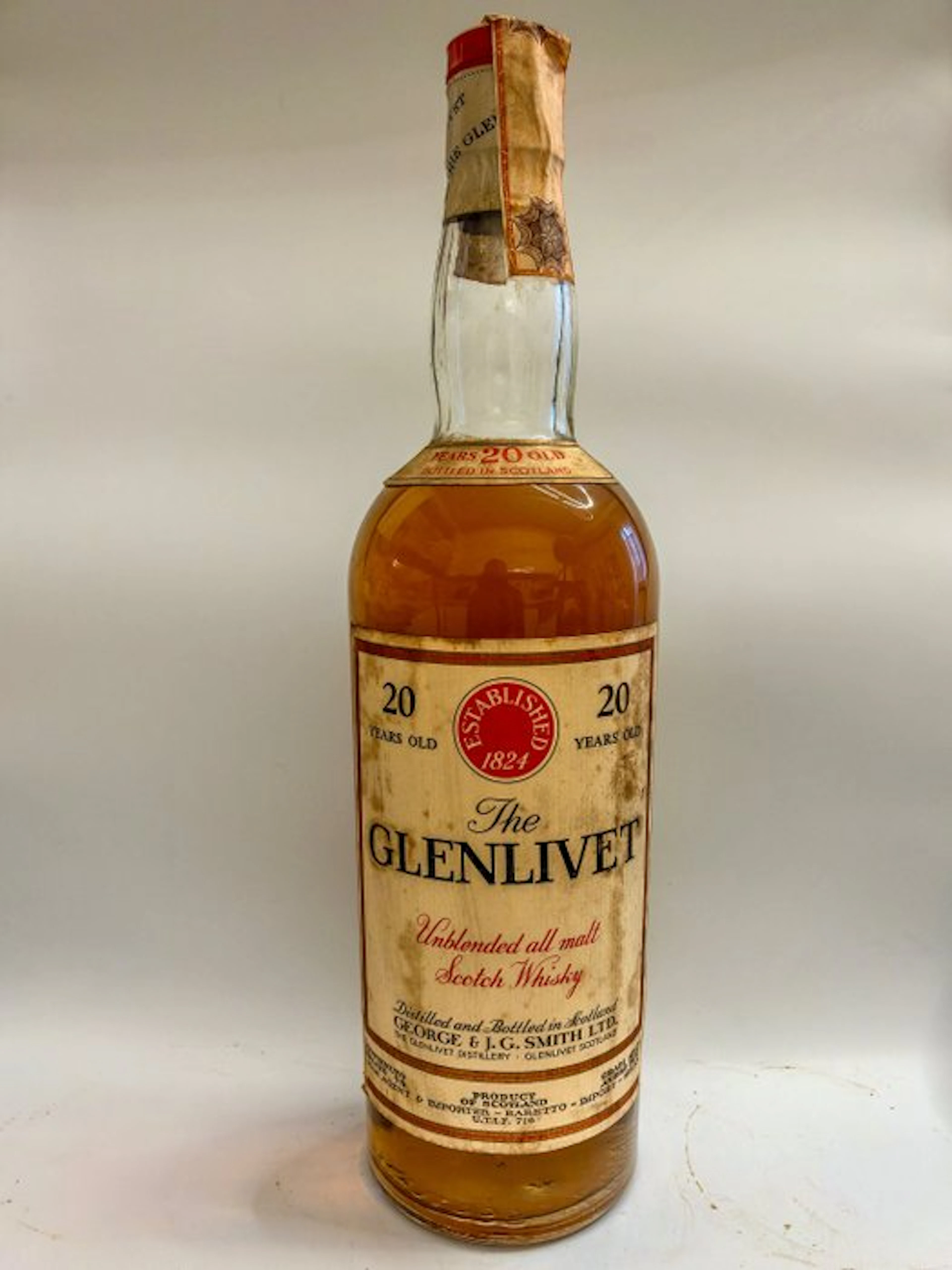 Glenlivet 20 years old - b. late 1960s early 1970s - 75cl