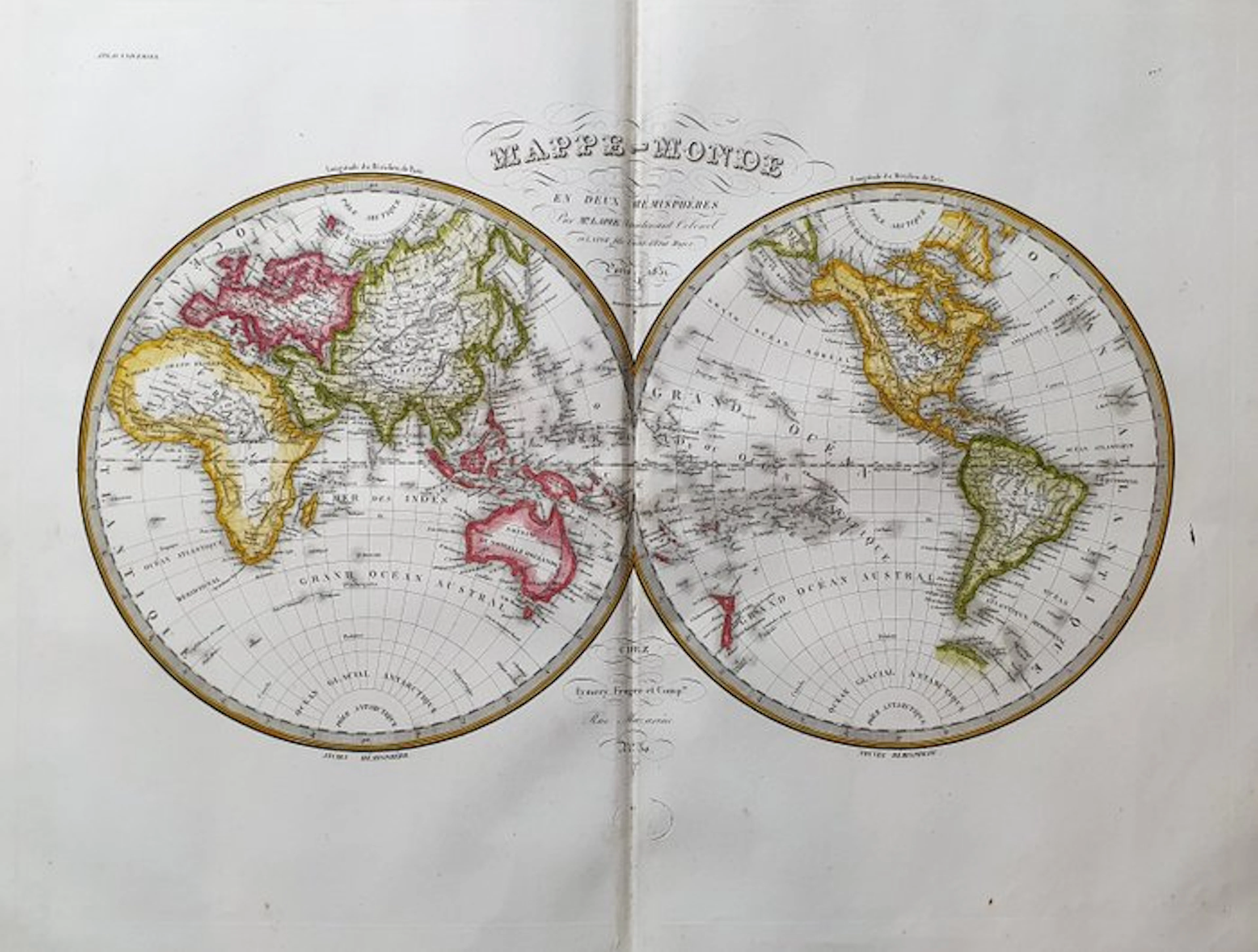 Mappamondo - World Map / Terrestrial Planisphere / Globe; M
