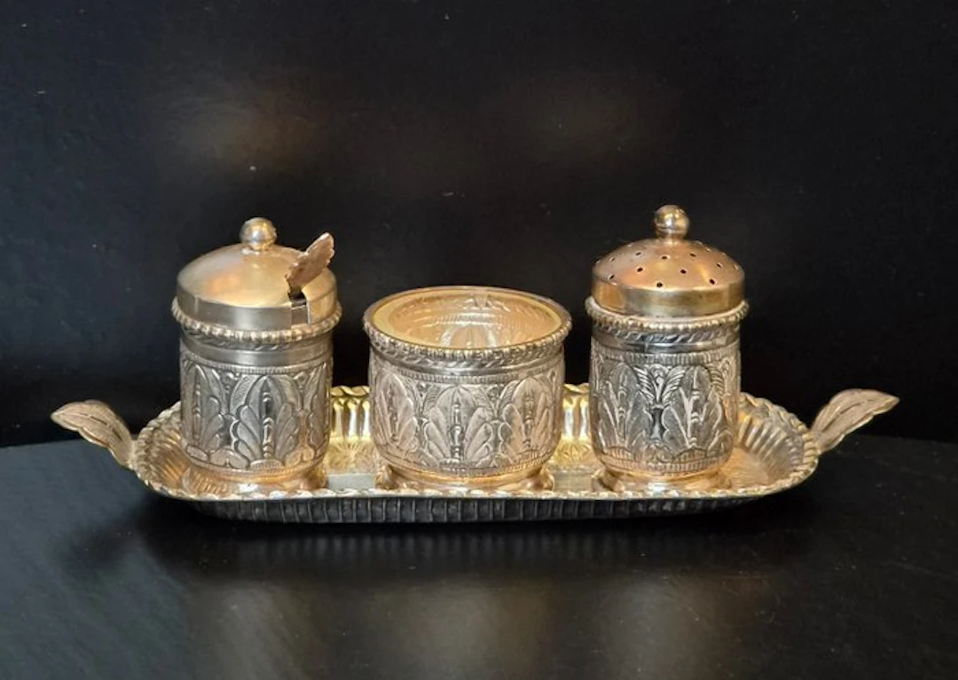 Salt and pepper shakers (3) - Vintage Malaysian Kelantan...