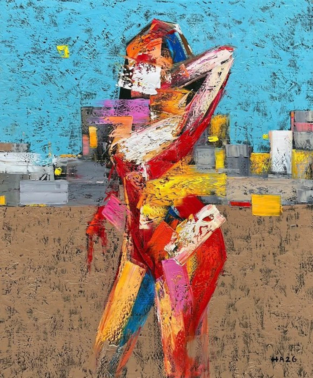 Hoang Anh - Mouvement en couleurs ↑120 →100 cm