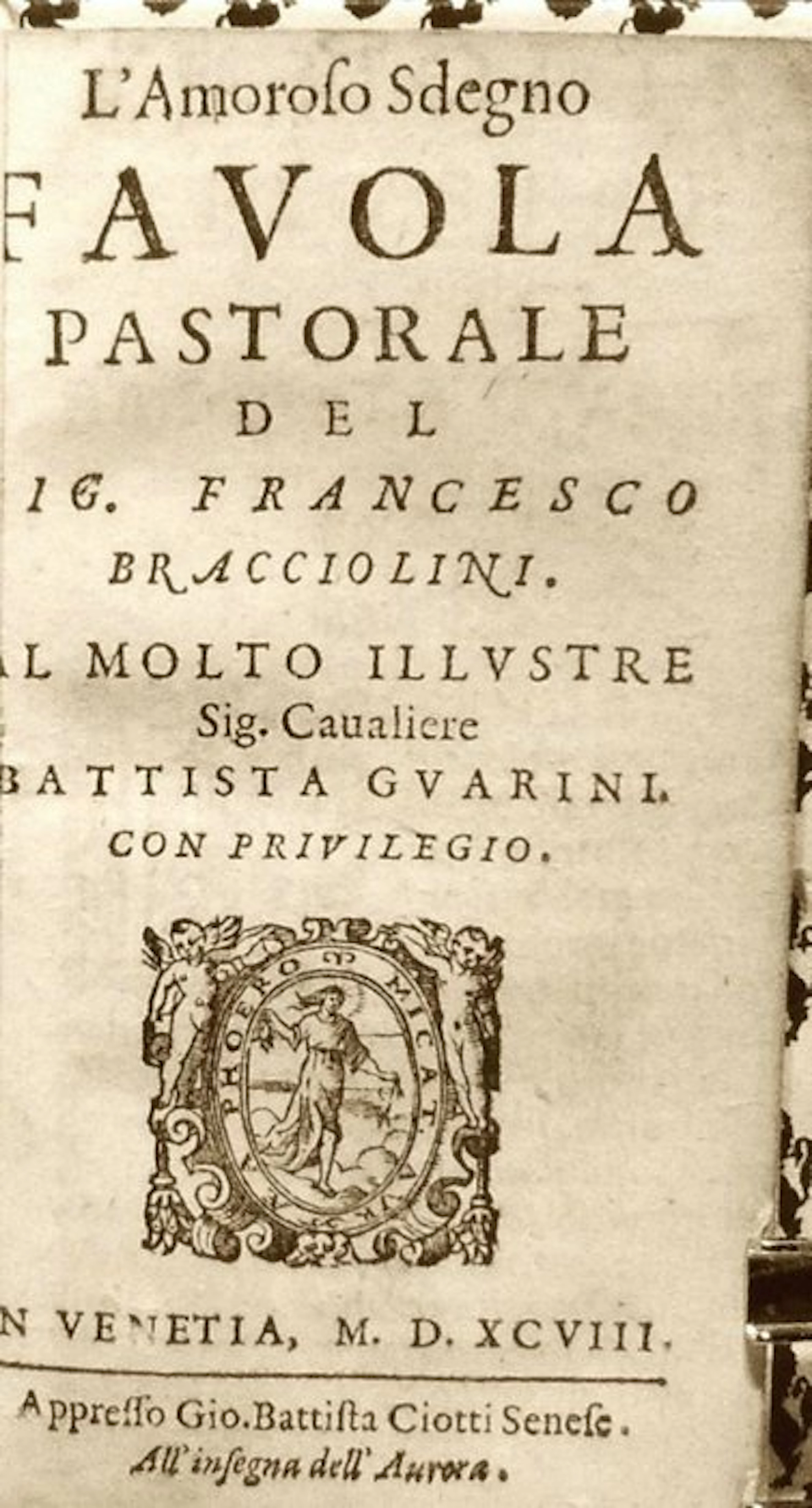 Bracciolini Francesco. - L’Amoroso Sdegno. - 1598