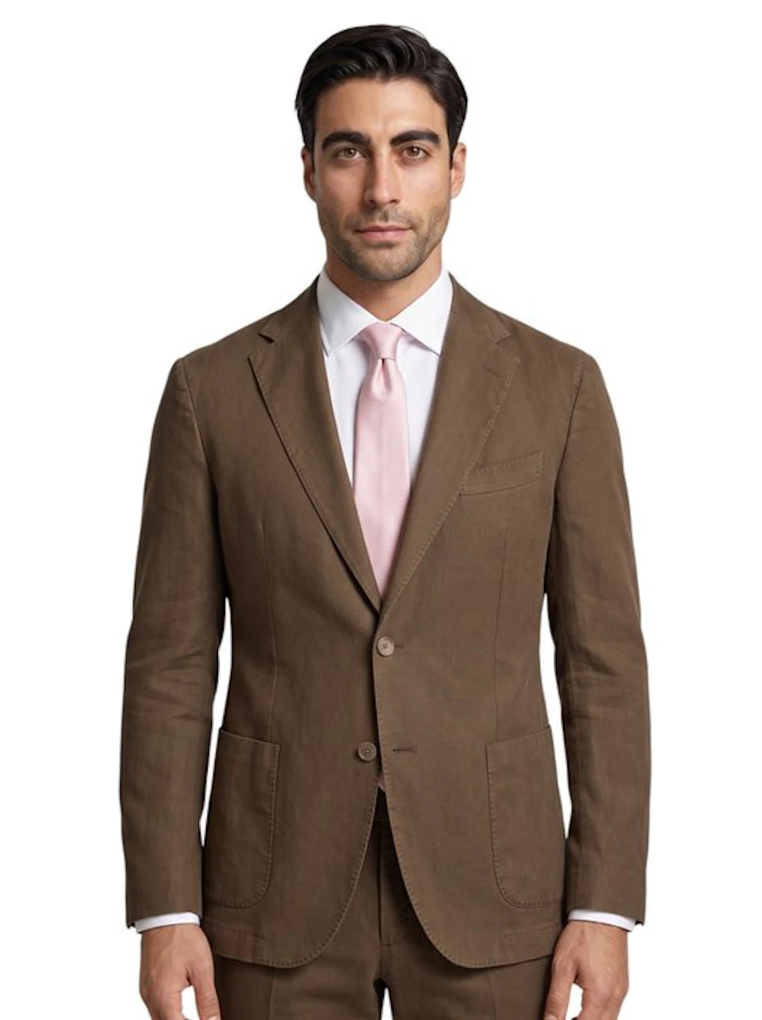 SANTANIELLO SALERNO - 48 IT - Suit Washed Brown 100% Wool...