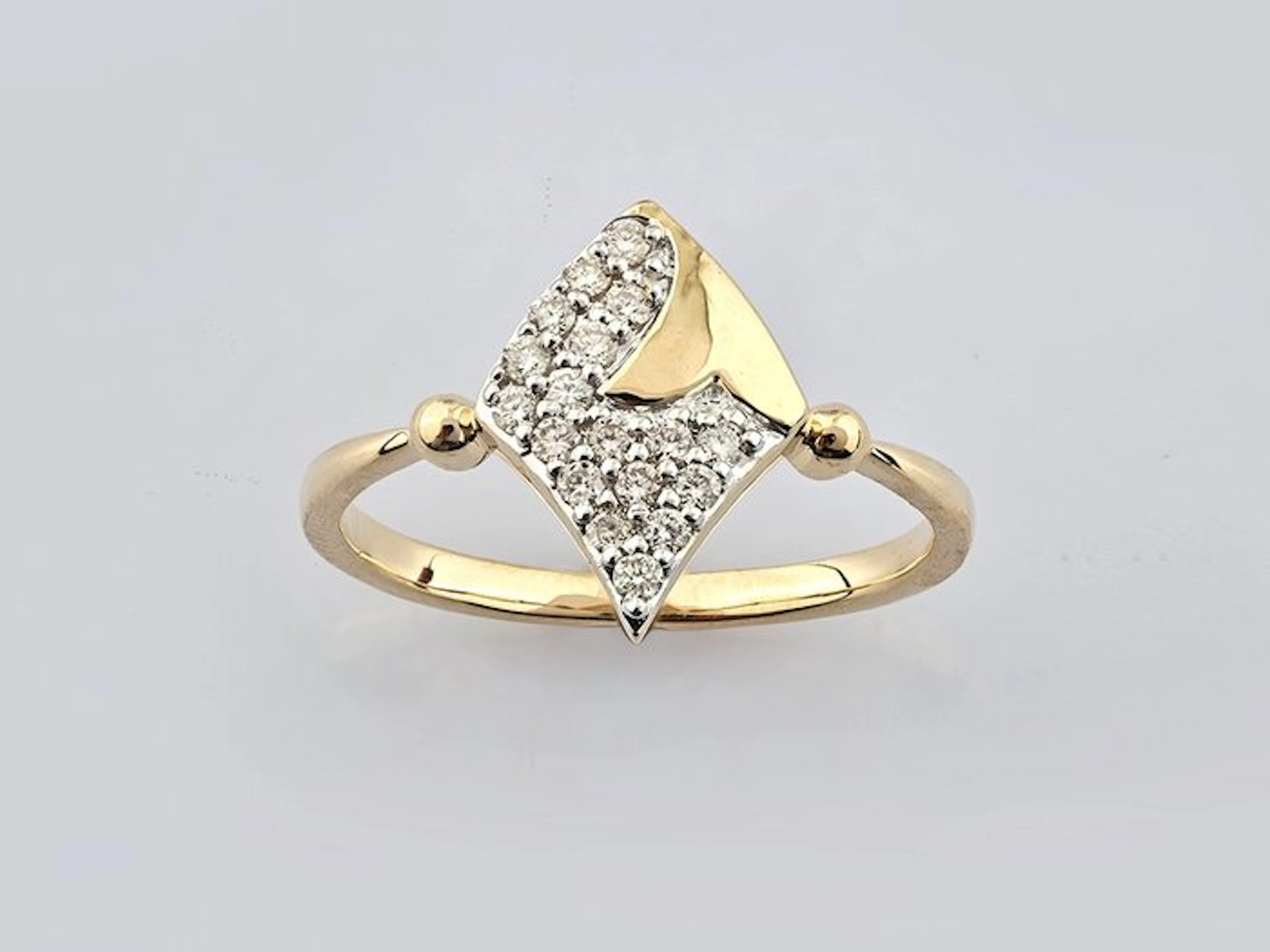 Ring - 14 kt. Yellow gold - 0.20ct. tw. Diamond (Natural)