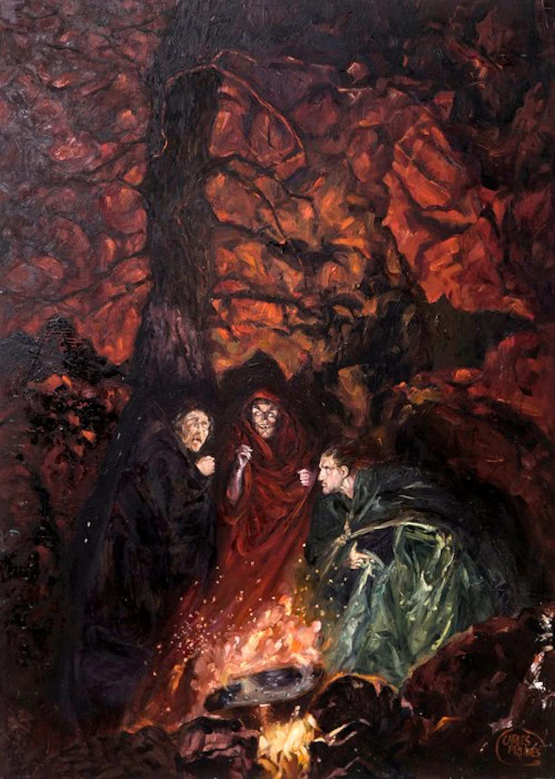 Carles Prunés - 1 Acrylic - Terror - Las 3 brujas de Macbeth - 1990