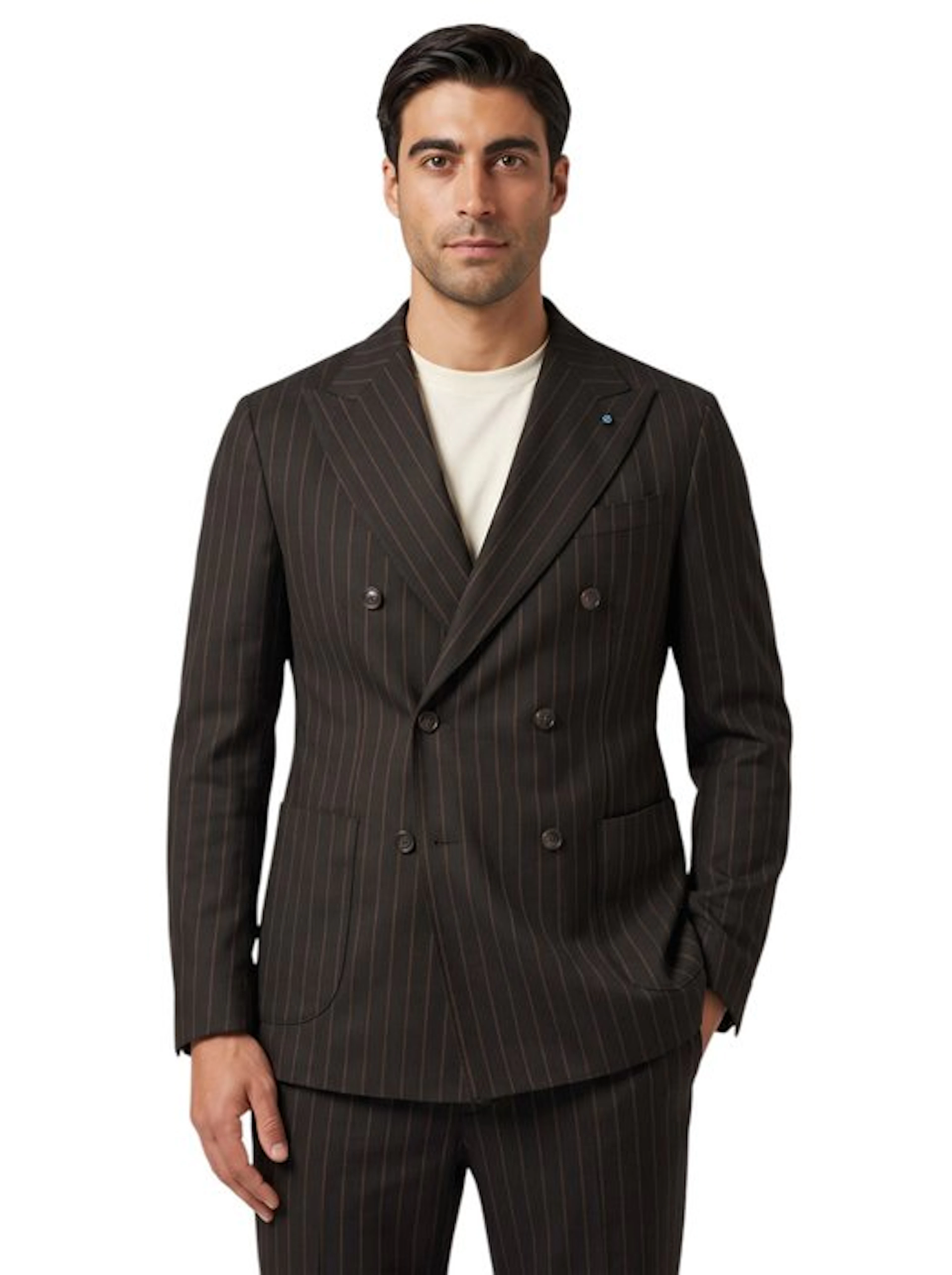 GIAMPAOLO - 50 IT - Suit Double-Breasted Dark Gray...