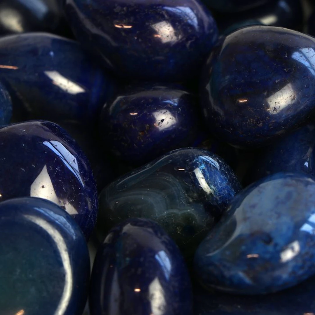 New! - Ink Blue Agate - Tumbled Stones - XL Wholesale Lot- 1 kg