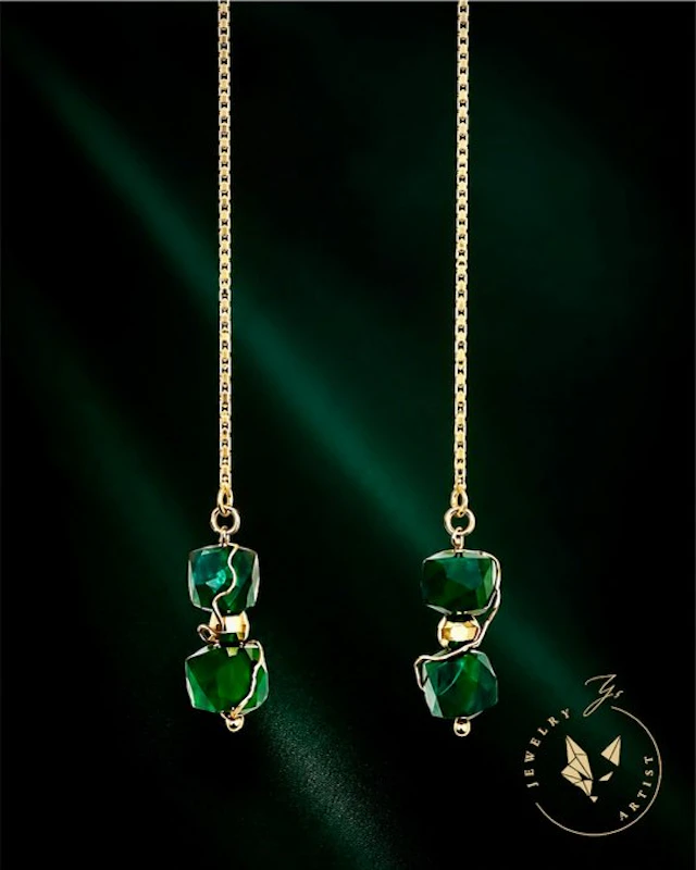 Designer Jewel - Emerald - Certificate - Earrings - Exclusive Workforce