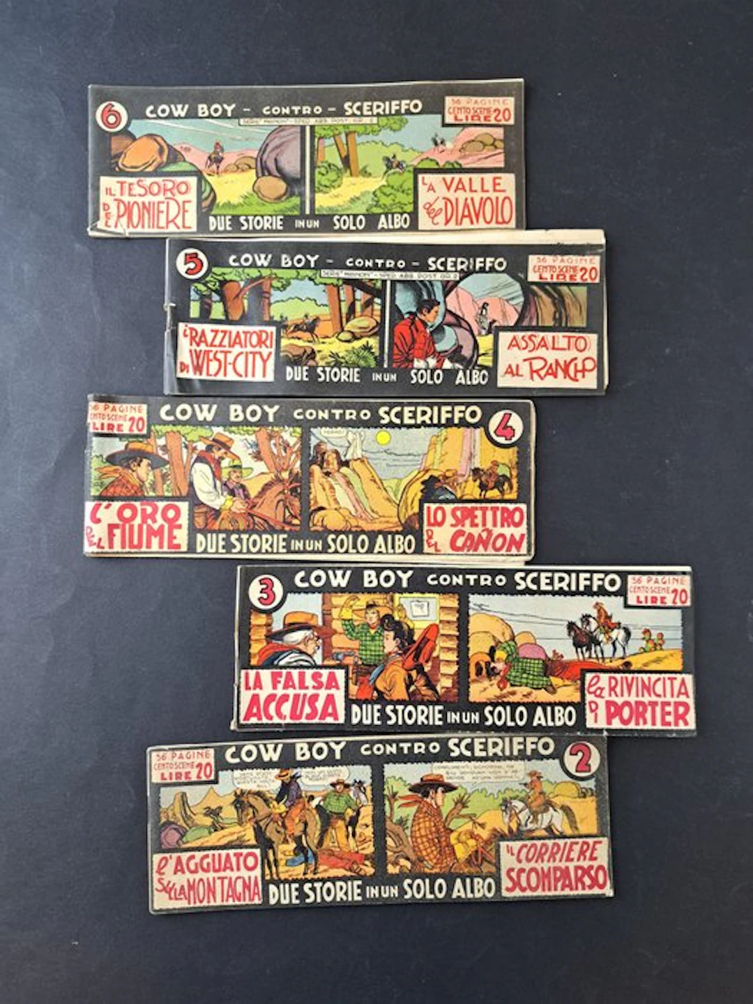Cow Boy Contro Sceriffo - 5 Comic - First edition - 1948