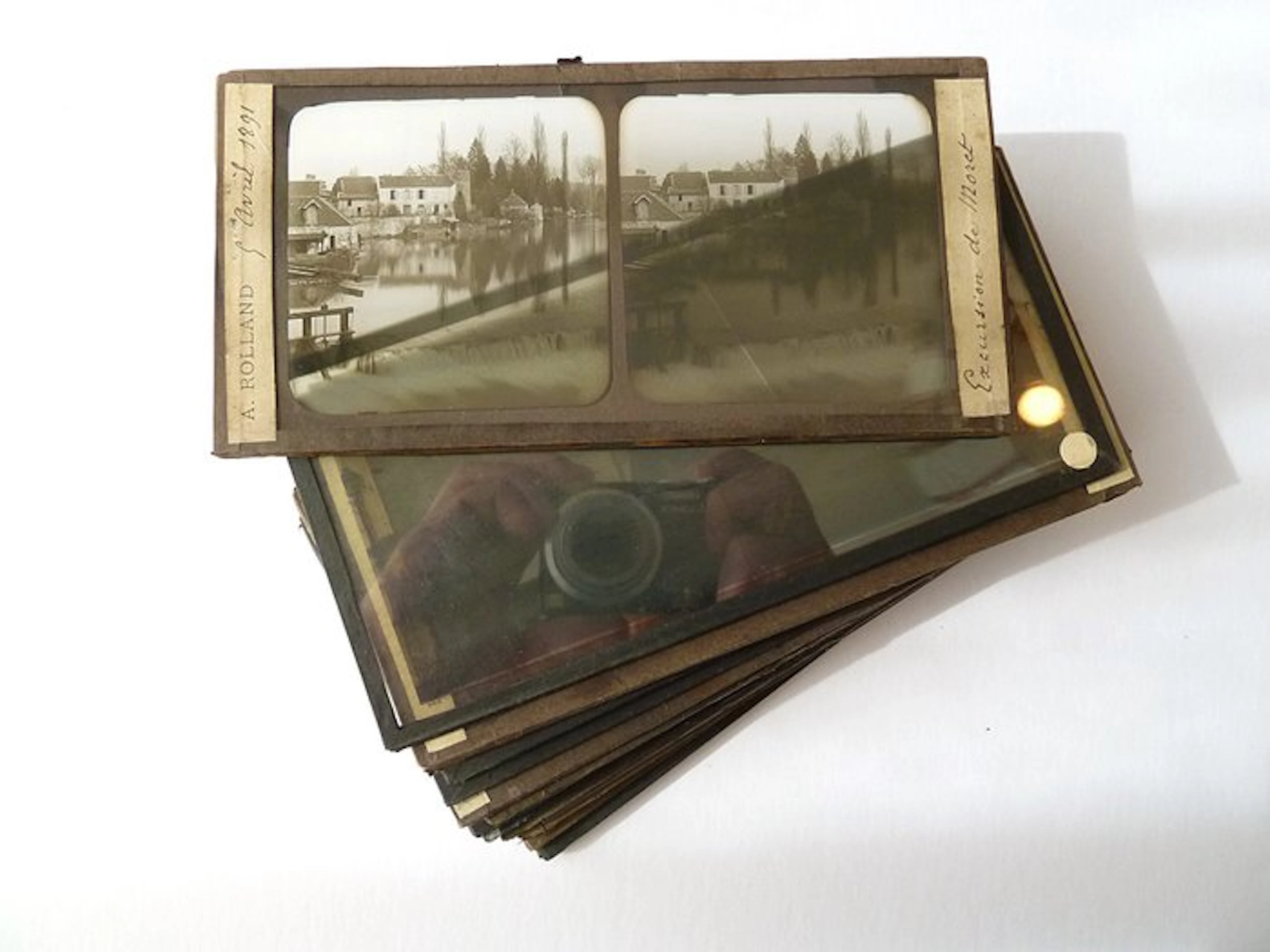 14 stereoviews on glass 17x8,5cm, Rolland, 1897 - 19th century Stereo viewer