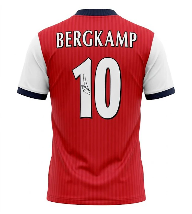 Dennis Bergkamp - Hand Signed - Arsenal Icon Shirt