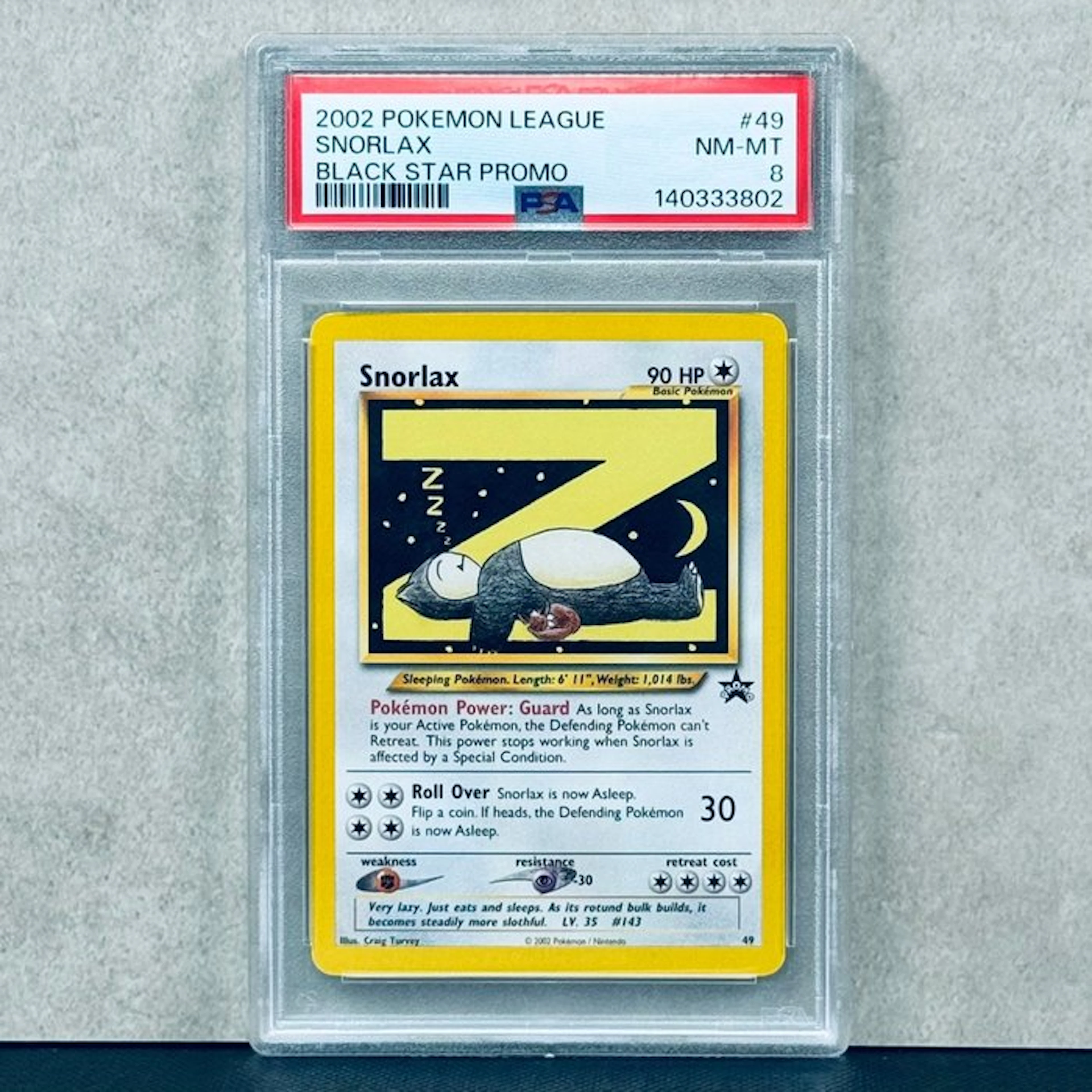 Pokémon Graded card - SNORLAX #49 2002 POKEMON LEAGUE...