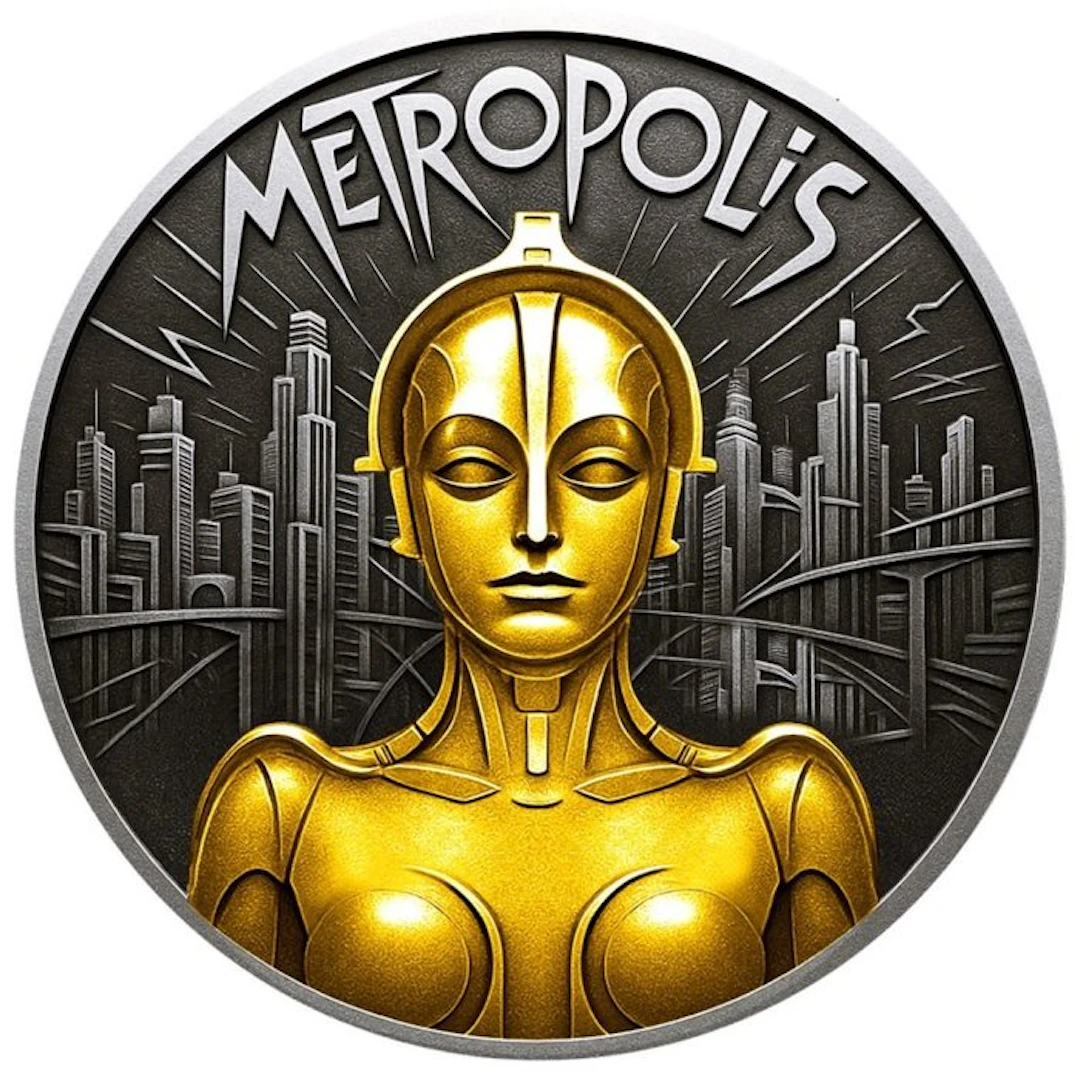 Niue. 1 Dollar 2025 Gold Gilded - METROPOLIS - 1 oz (.999) mit CoA und BOX