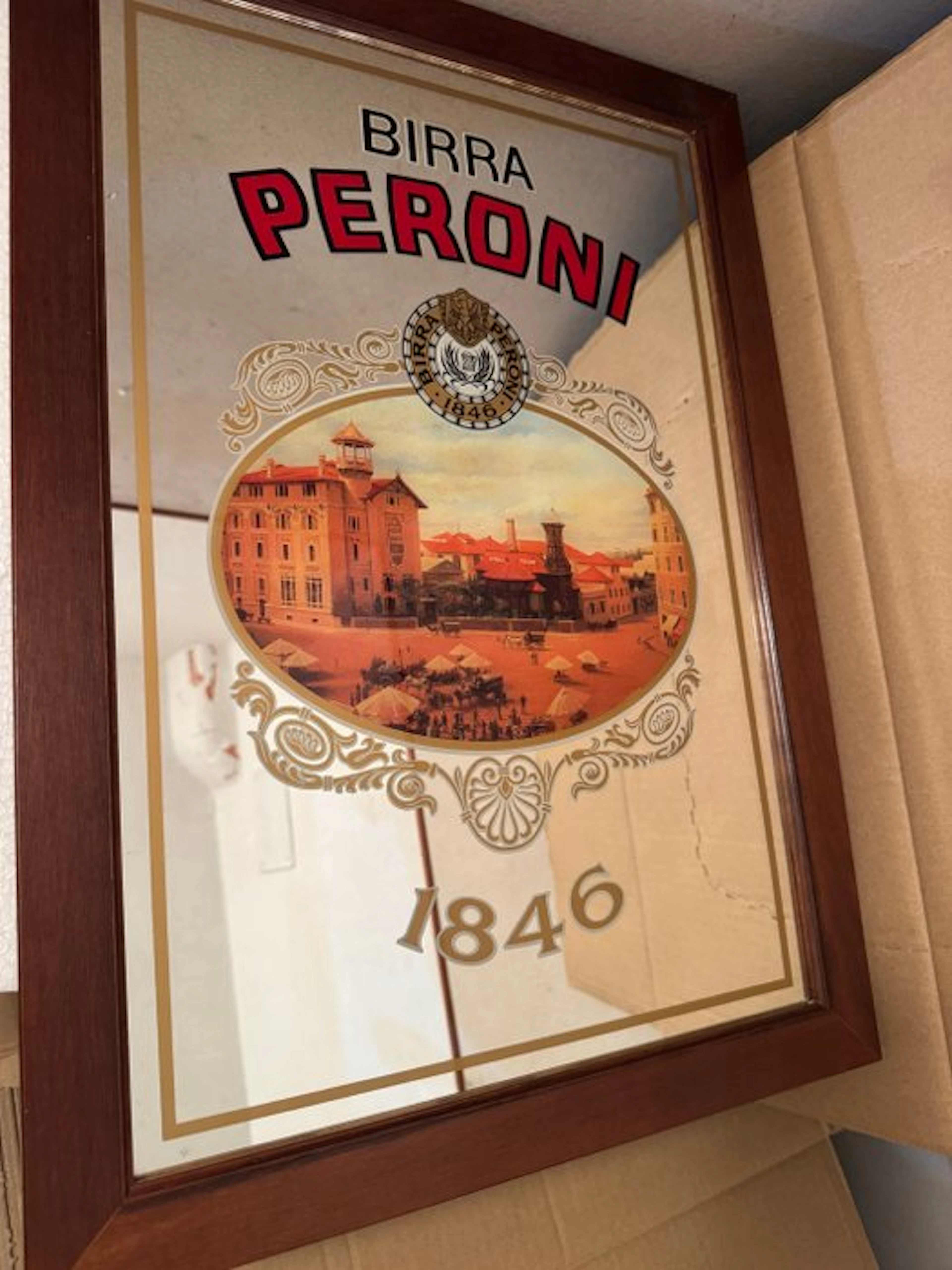 ALWA - Mirror- Peroni advertising mirror - Glass, Wood