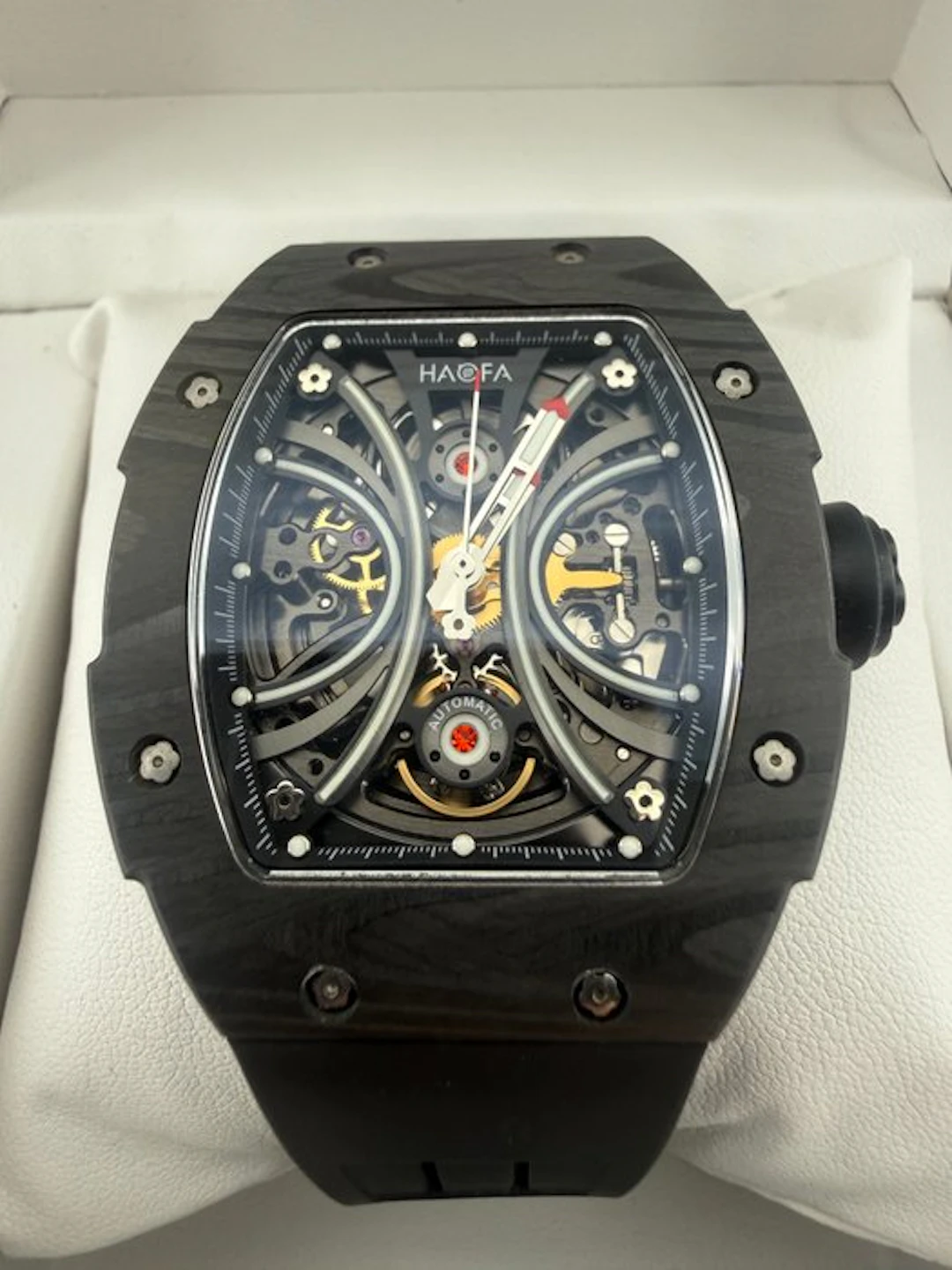 HAOFA - 1909 Black Carbon Fiber Bezel NTPT Skeleton...