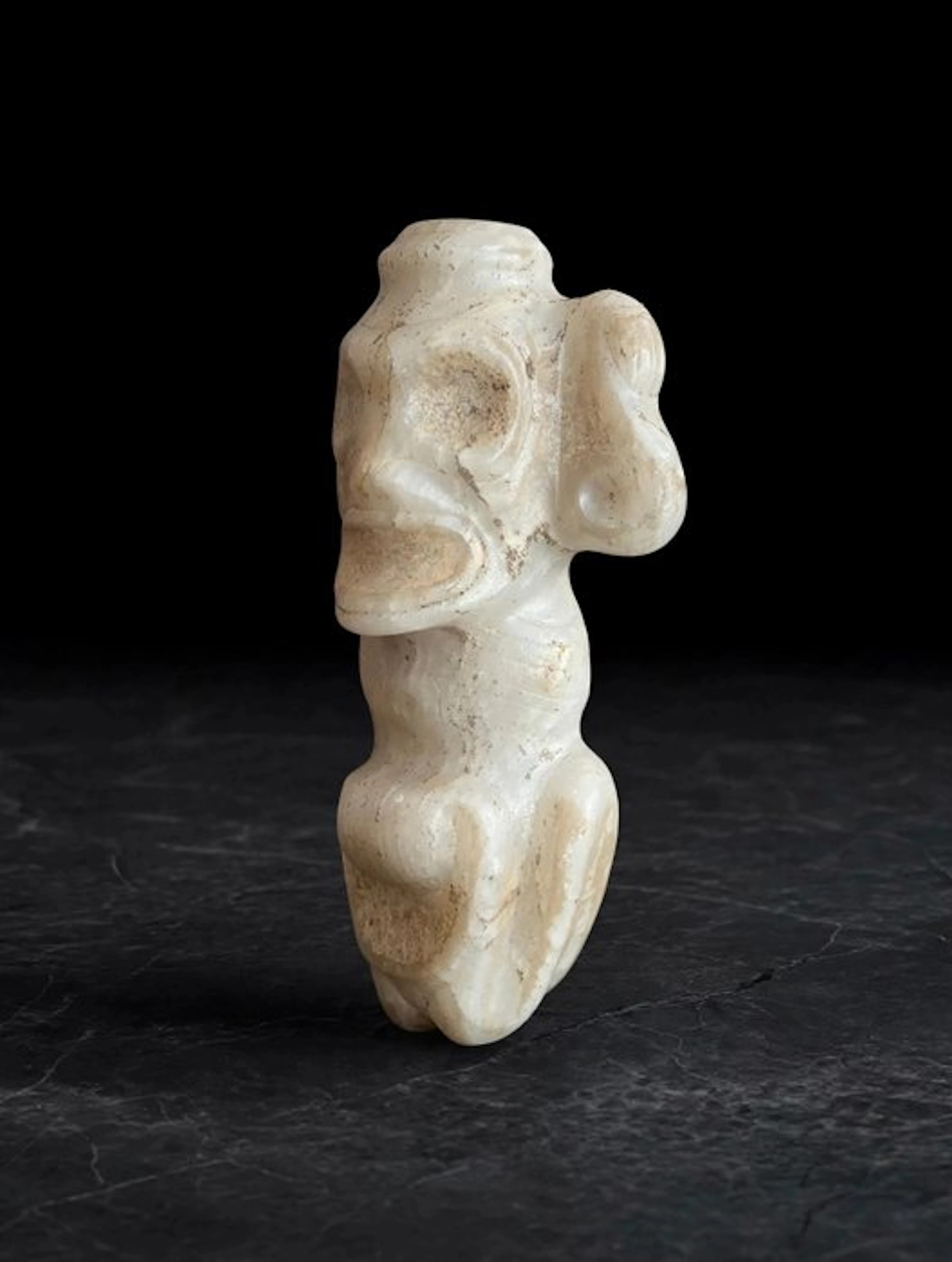 Taino Culture 10th to 15th Century AD Stone, Calcite Zemi Idol - 14.5 cm