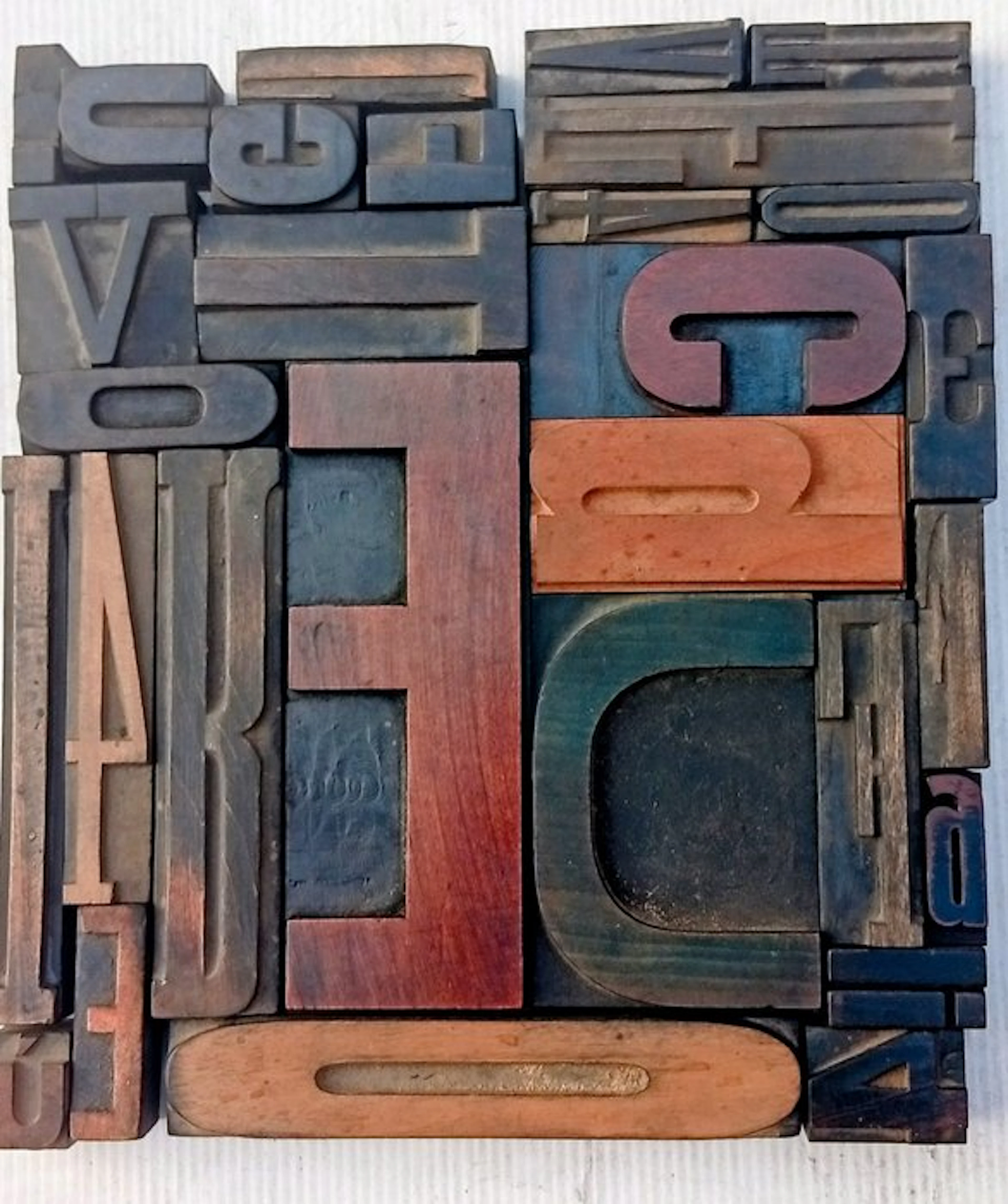 Printing blocks - XXL lot of old typographic characters...