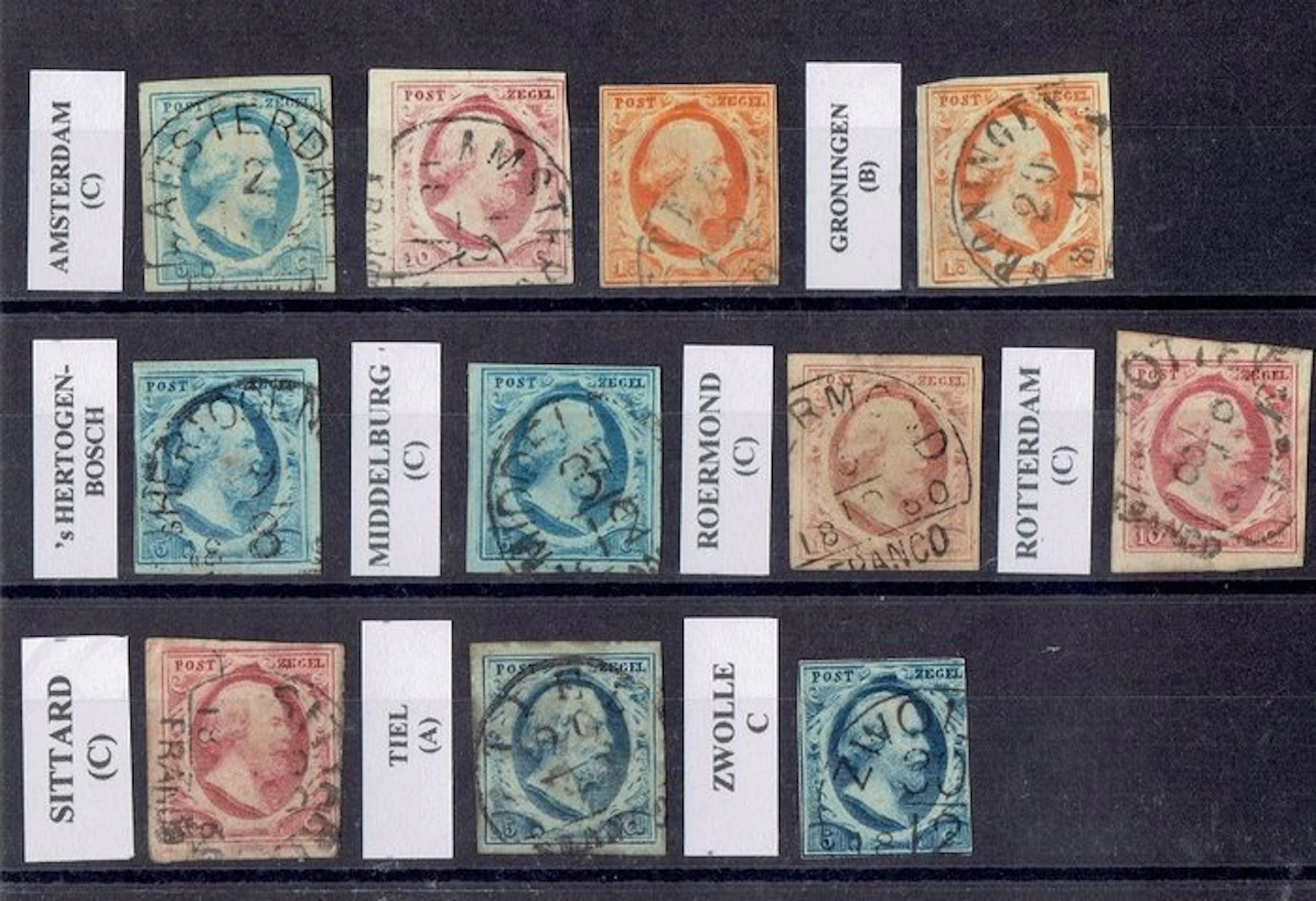 Netherlands 1852/1852 - 11 semicircular stamps on first issue
