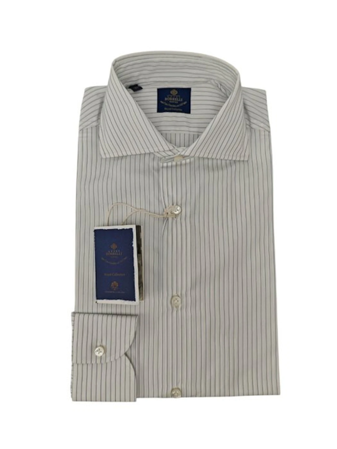 LUIGI BORRELLI NAPOLI - Size 14.5 - 37 (S) - Shirt Blue...