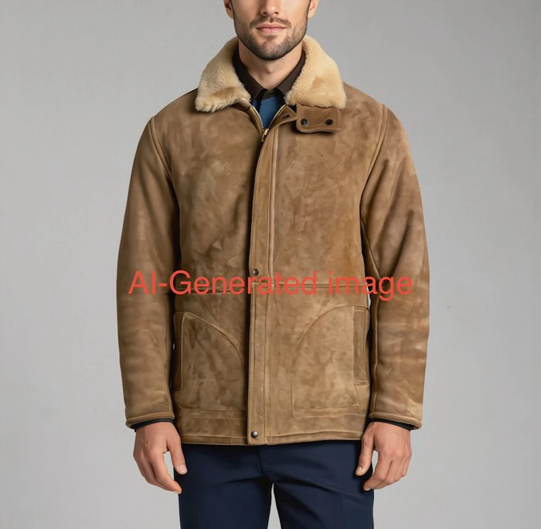 Other brand, shearling - Leather jacket - Vintage