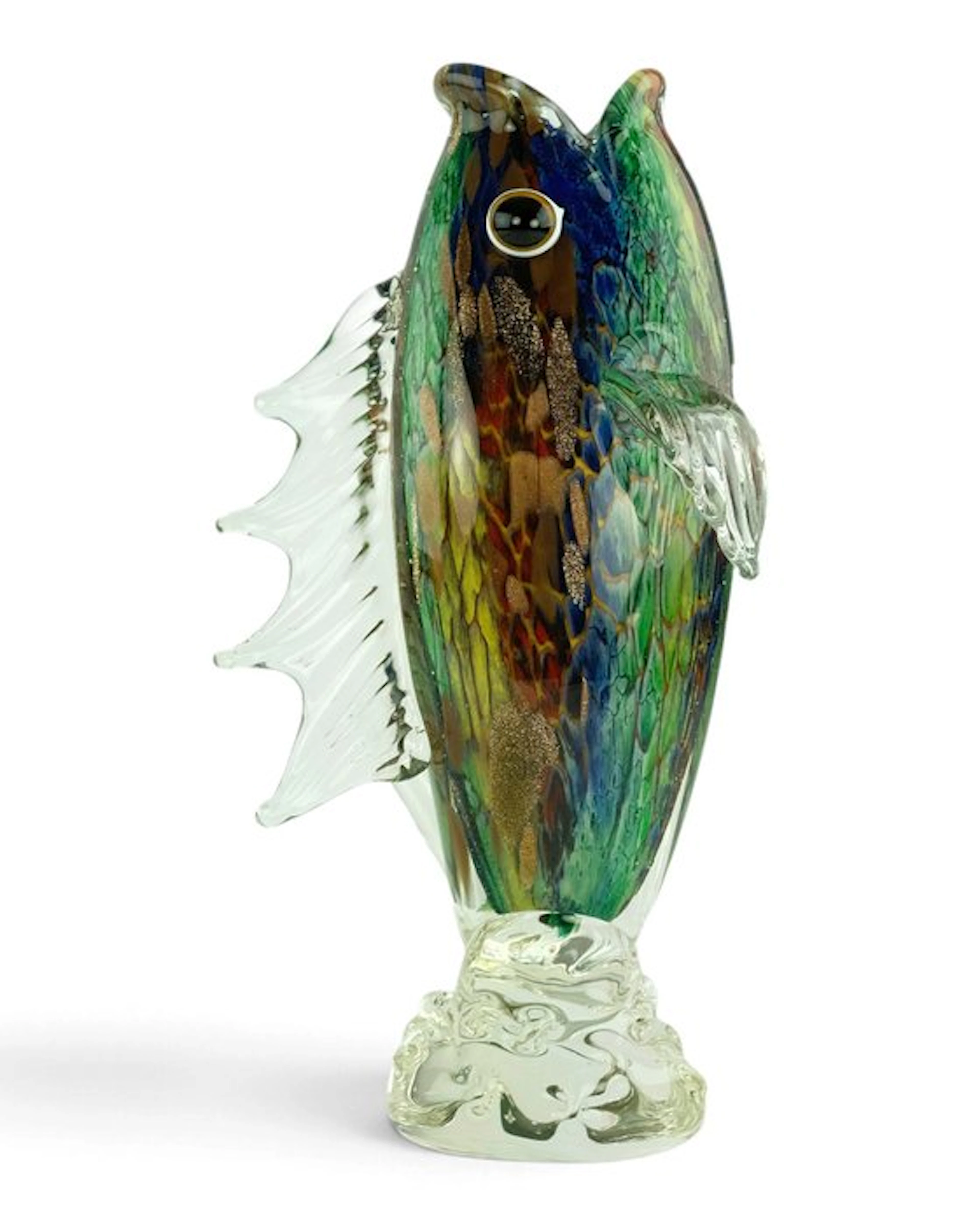 Sculpture, Colourful Fish in Murano Style - 30 cm - Glass