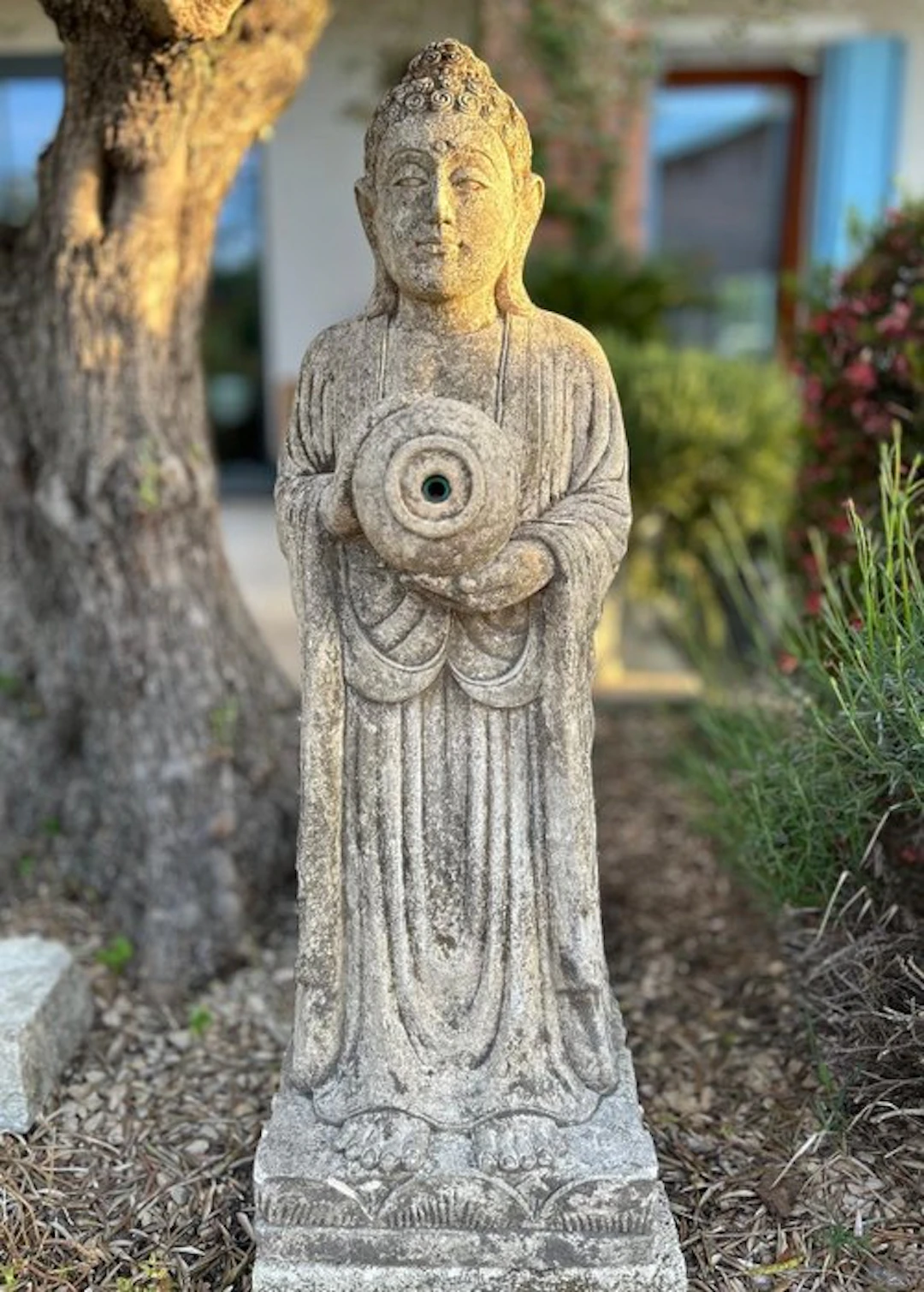 Statue, Fontana Buddha in Pietra Arenaria – Scultura...