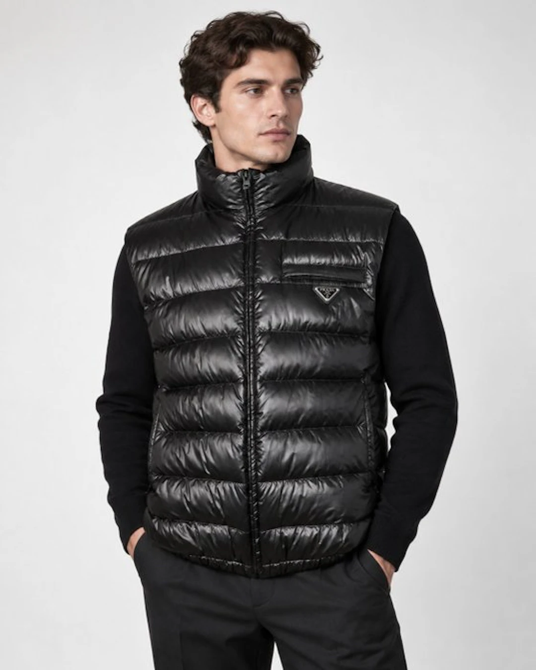 Prada Black Quilted Down Bodywarmer - Jacket