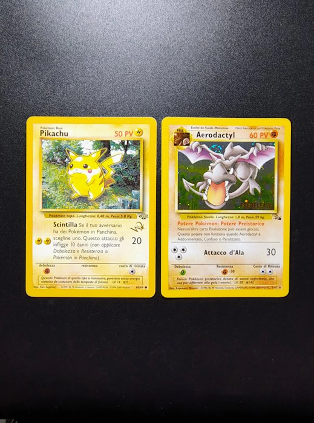 Pokémon - 2 Card - Aerodactyl Holo Prerelease - Pikachu W...