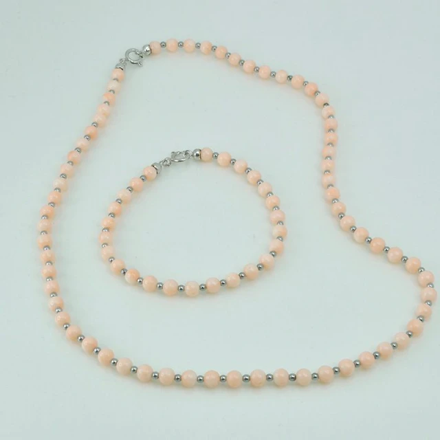 Coral - Silver - 2 piece jewellery set - CORALLO RISERVA