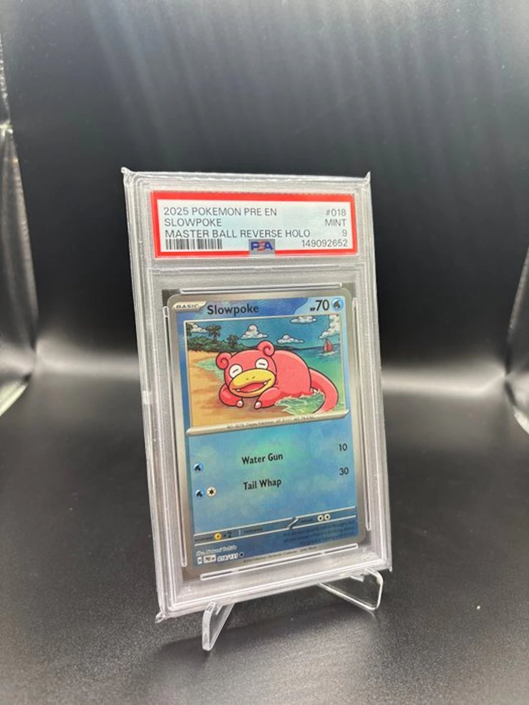 Pokémon - 1 Graded card - Slowpoke 018/131 Master Ball Foil - PSA 9