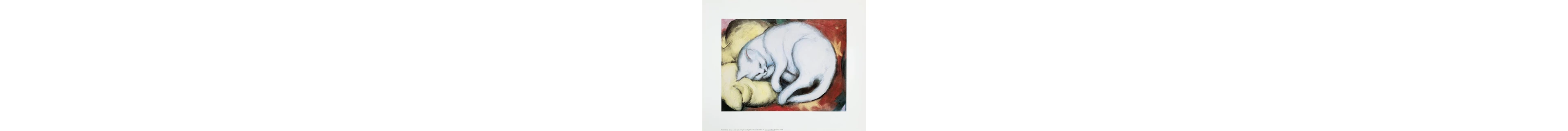 Franz Marc (1880-1916) - Cat on yellow pillow - Artprint - 50 x 40 cm